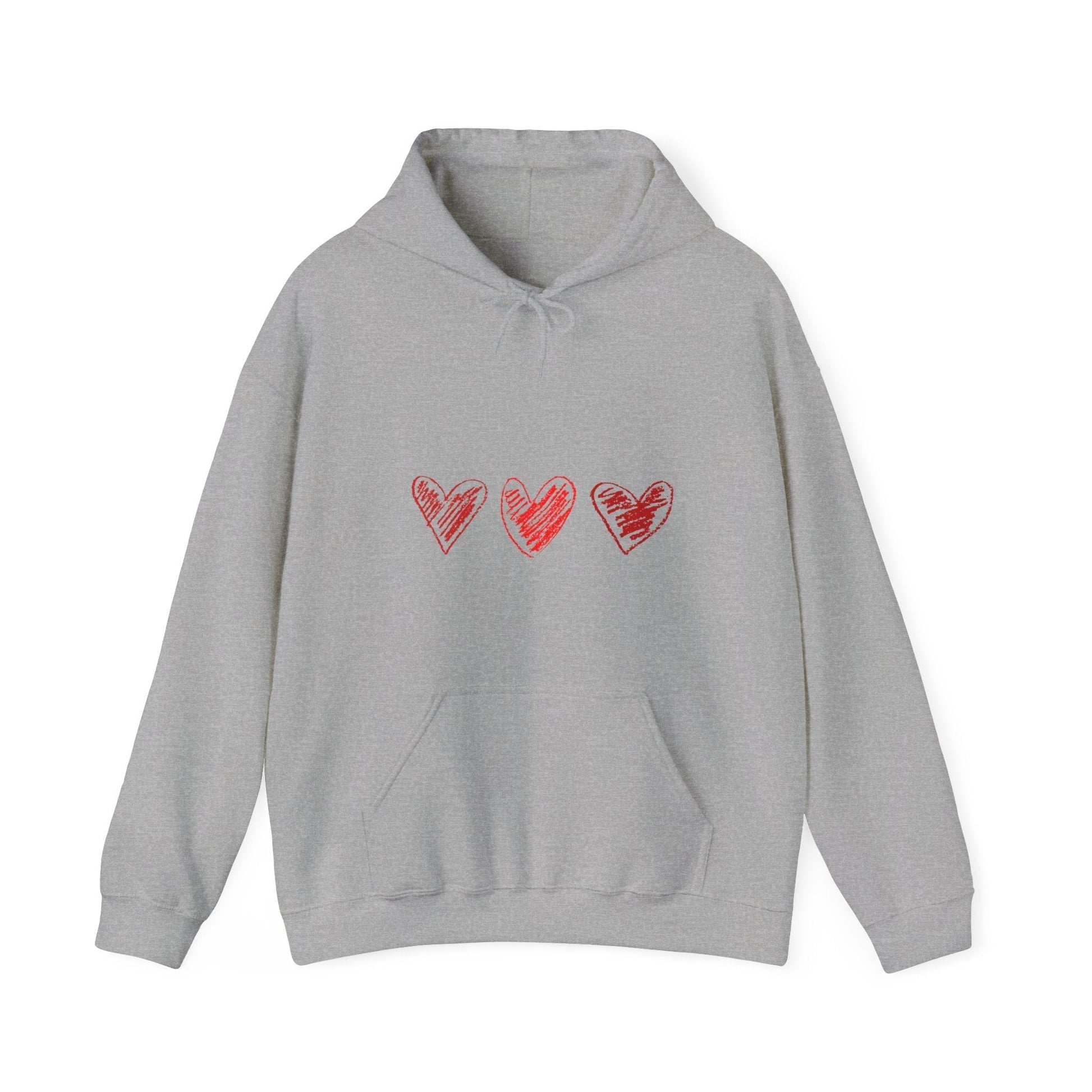 Valentine's Day hoodie with heart design, perfect gift for women.
