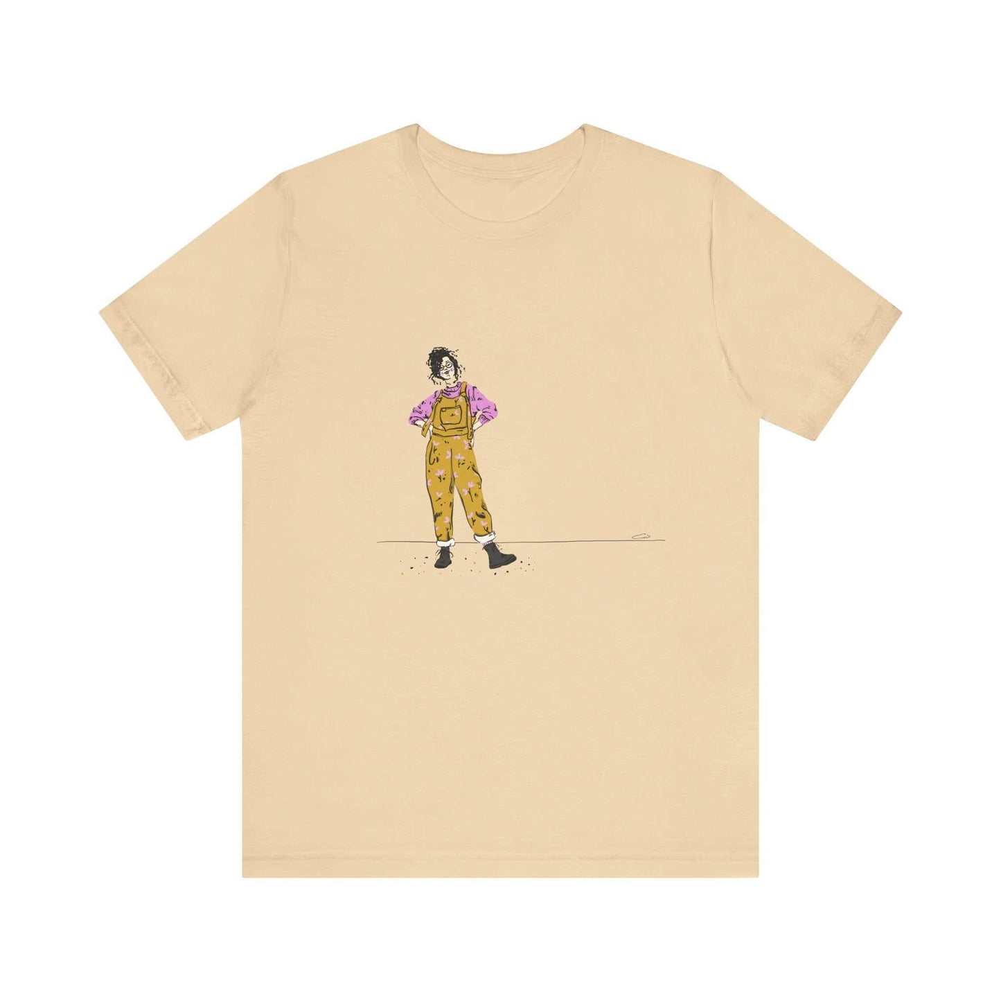 Unisex jersey short sleeve tee with graphic by Dorsa Amraee, Model D-5.