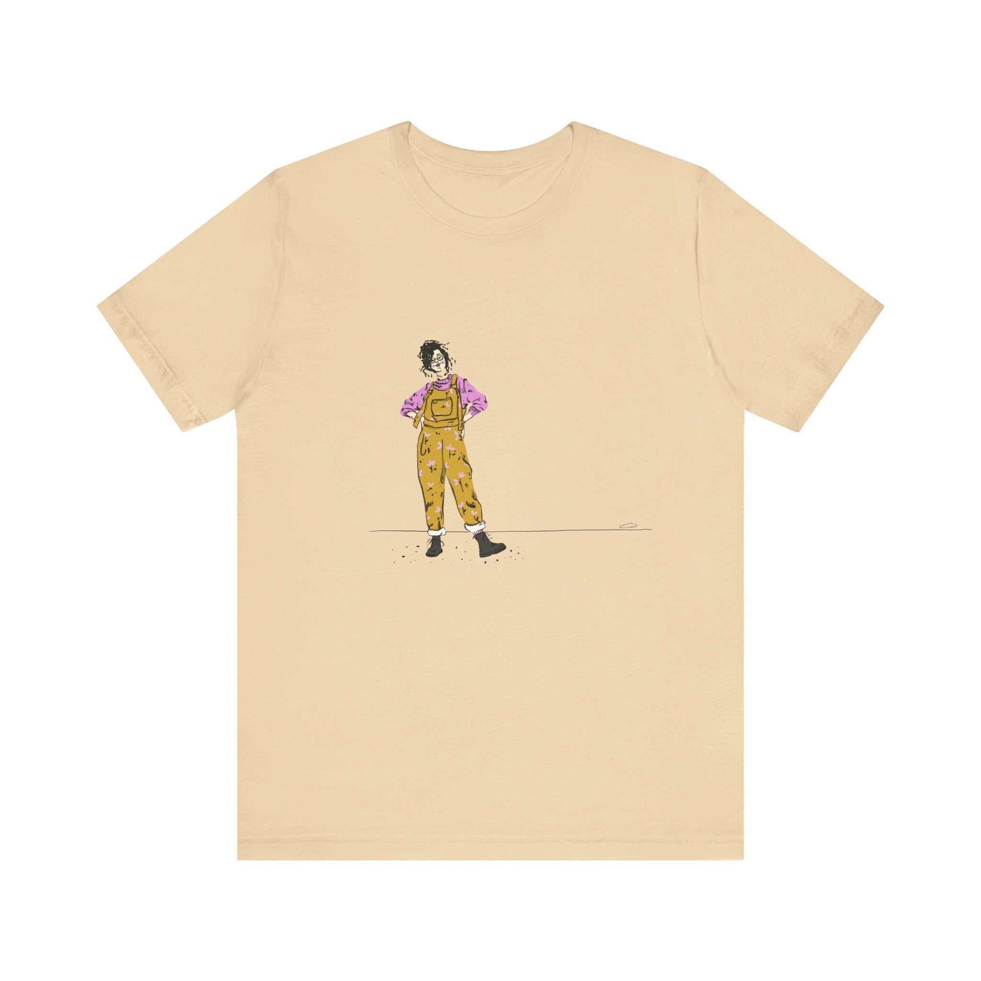 Unisex jersey short sleeve tee with graphic by Dorsa Amraee, Model D-5.