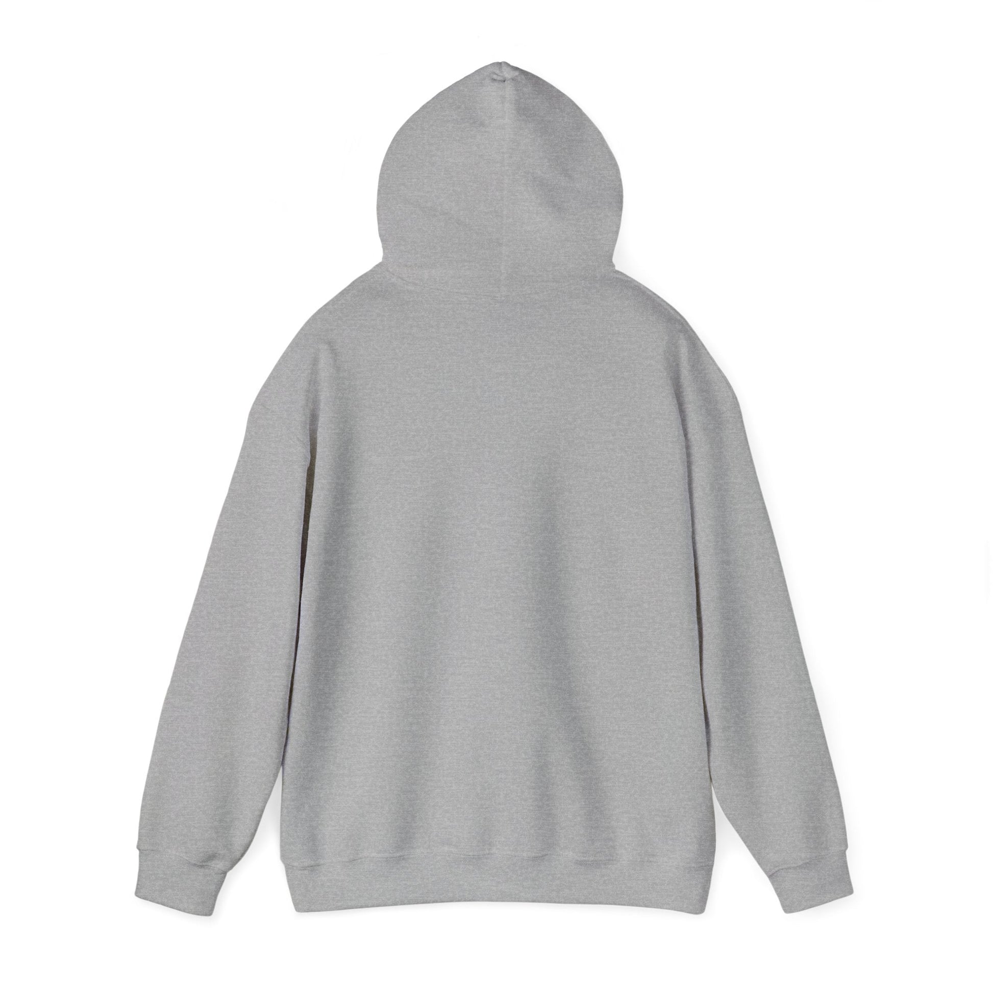 Valentine's Day hoodie for women, grey color, back view without design.