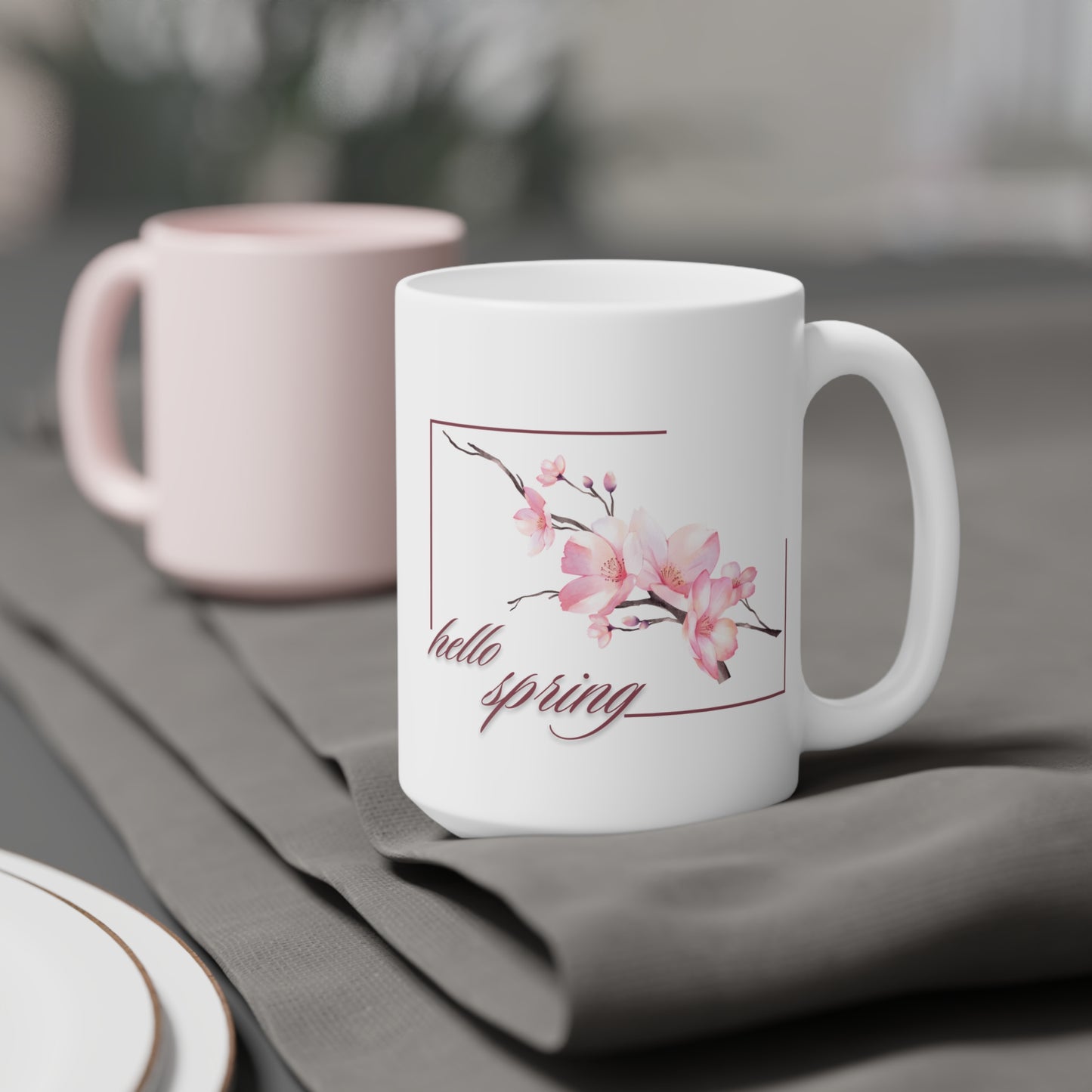 Hello Spring Floral Ceramic Mug - 11oz/15oz/20oz