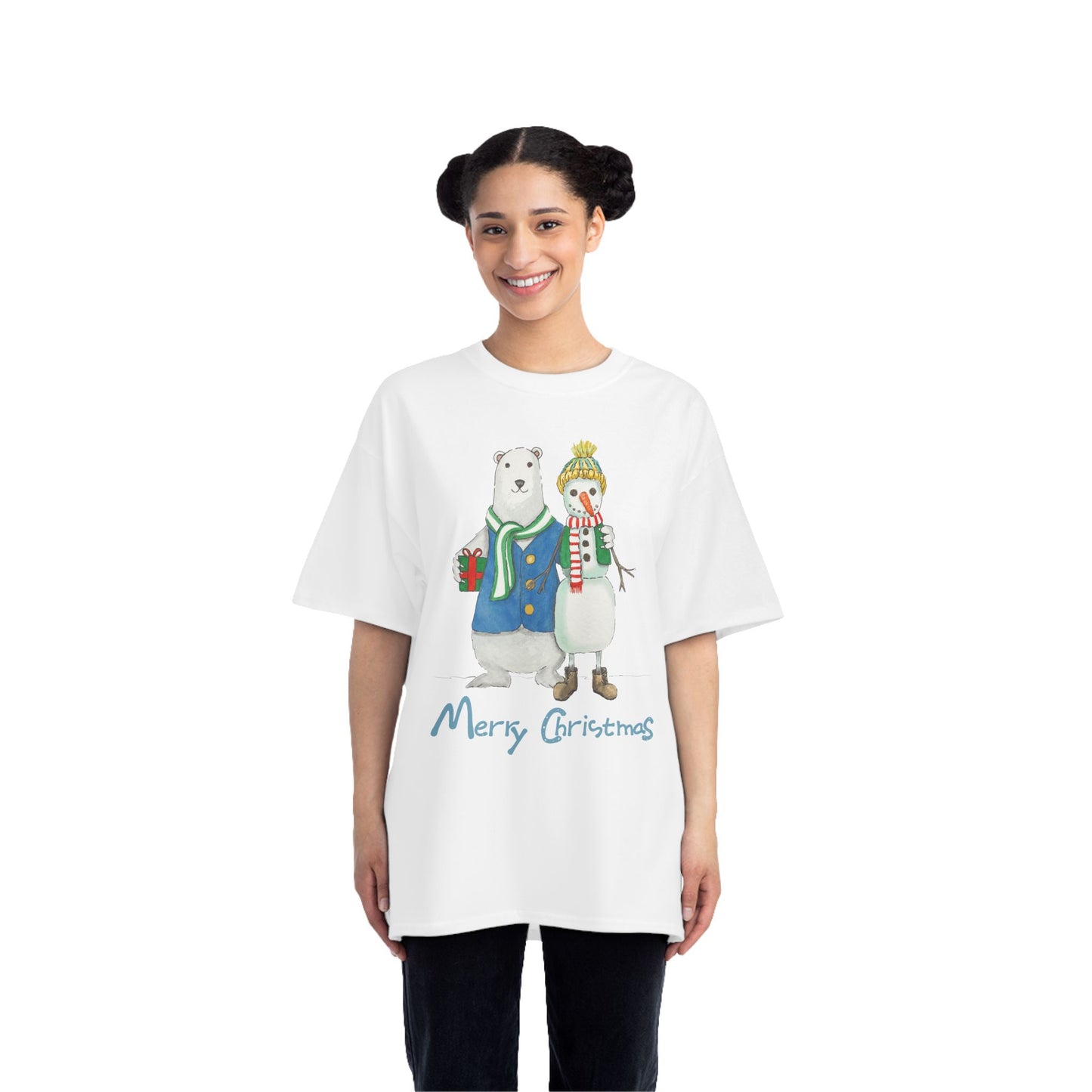Cute Merry Christmas Shirt, Funny Tshirt Gift For Her, Xmas Tee For Men, Holiday Gifts, Christmas Gift Bear Shirt, Christmas Snowman Shirt