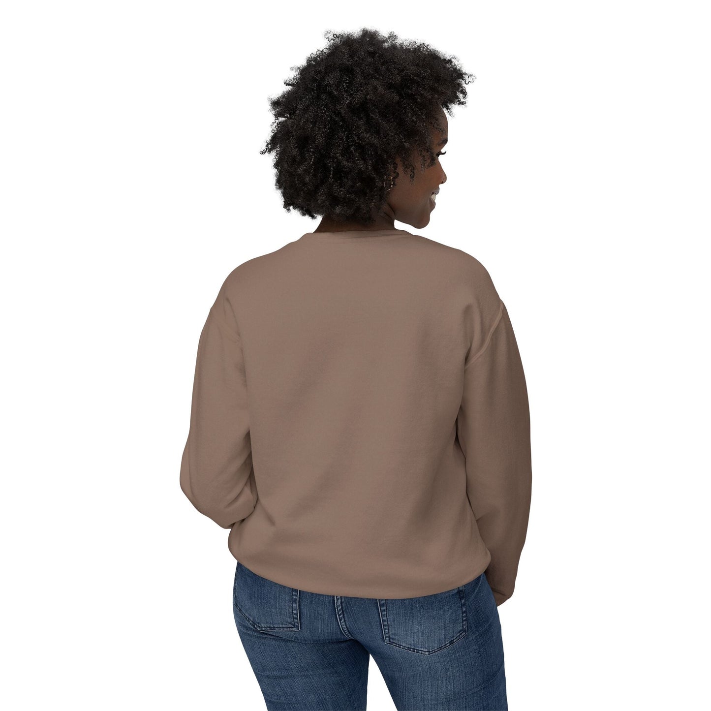 Girlfriends lovely sweatshirt, trendy sweater for women, back view.