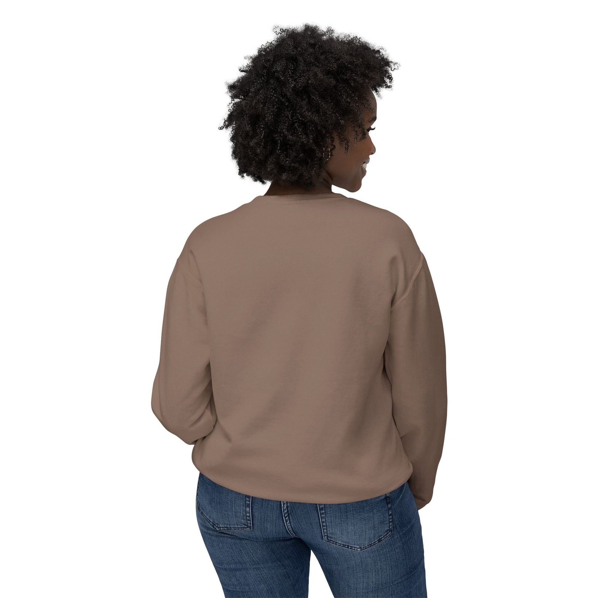 Girlfriends lovely sweatshirt, trendy sweater for women, back view.