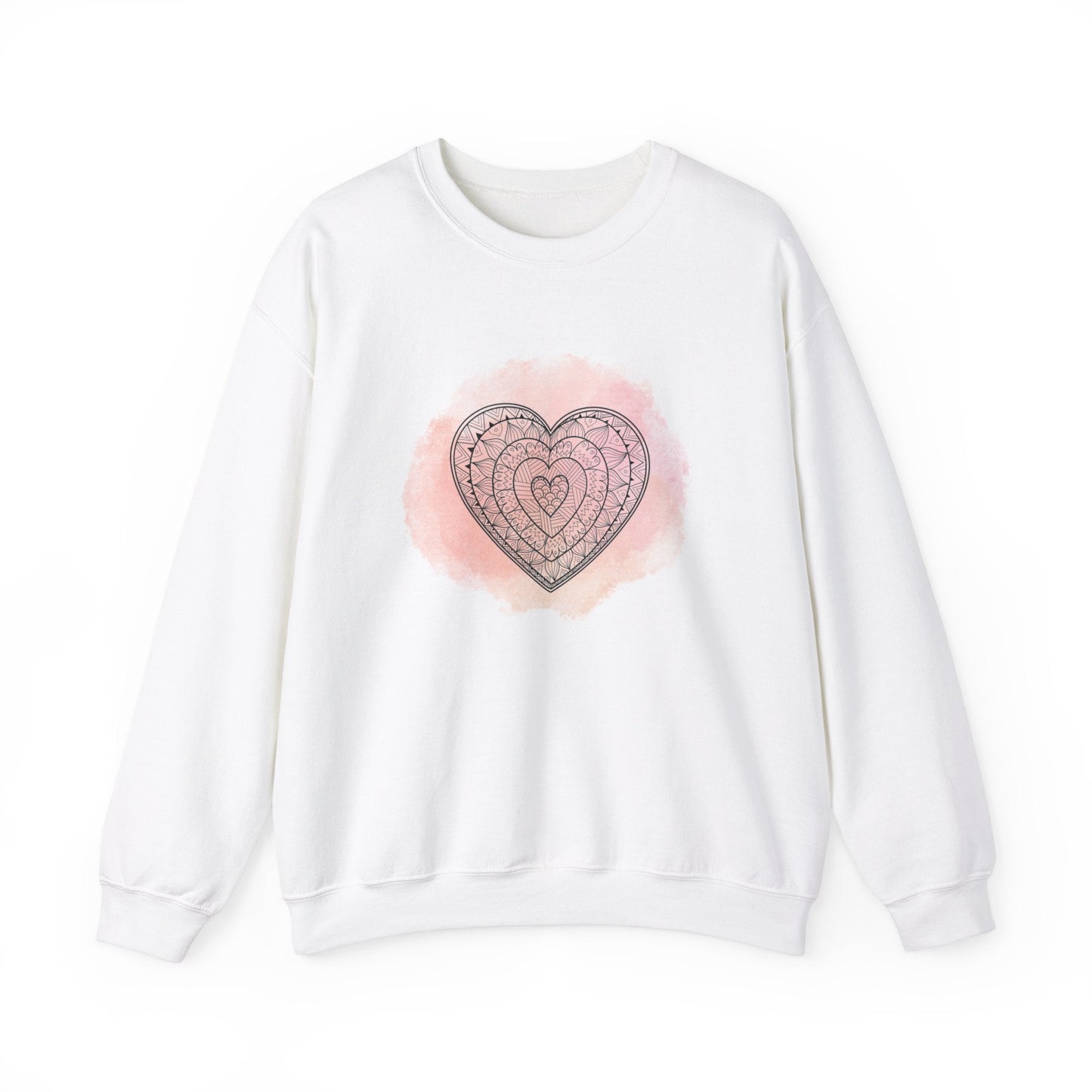 Valentine unisex sweatshirt with heart design, perfect gift for women.
