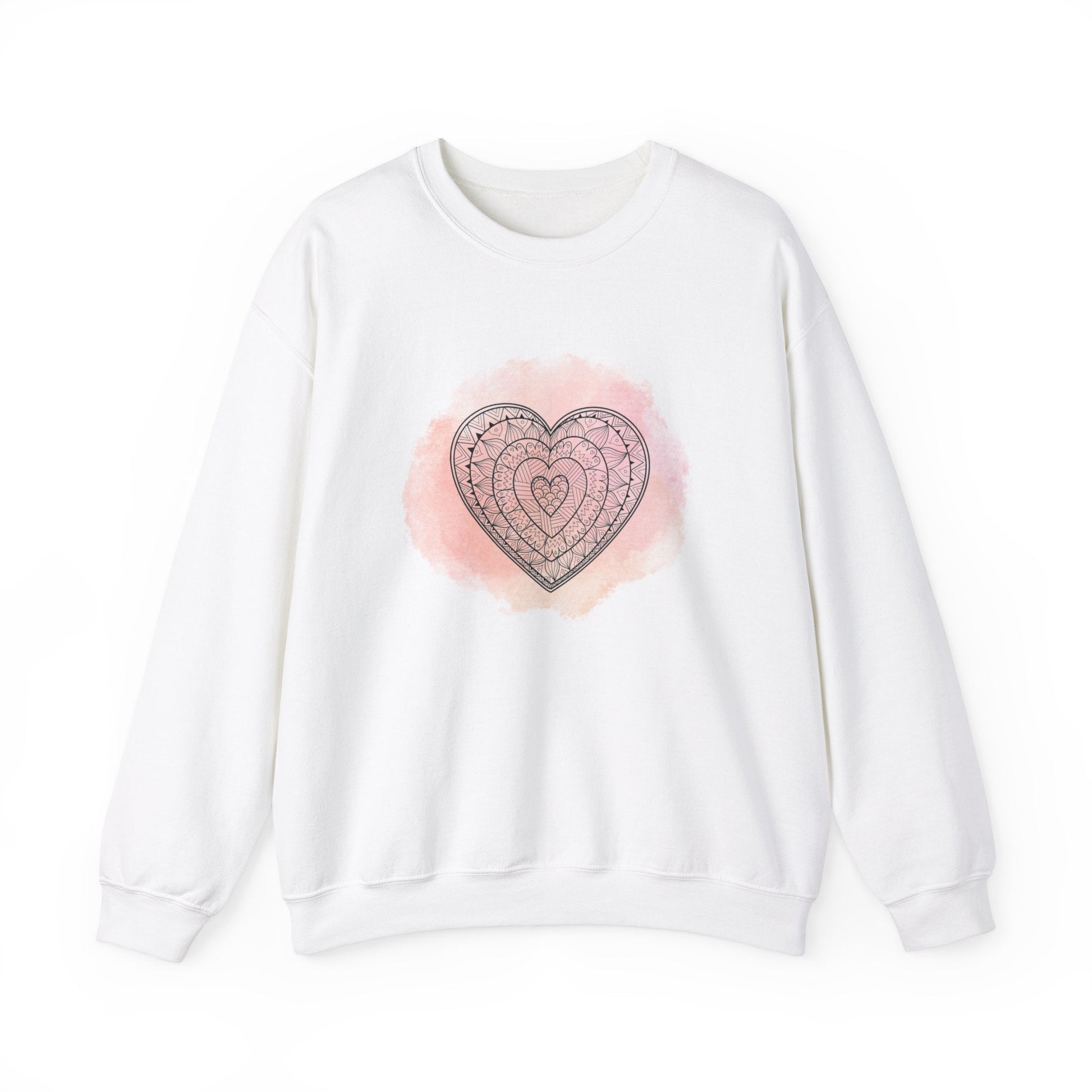Valentine unisex sweatshirt with heart design, perfect gift for women.