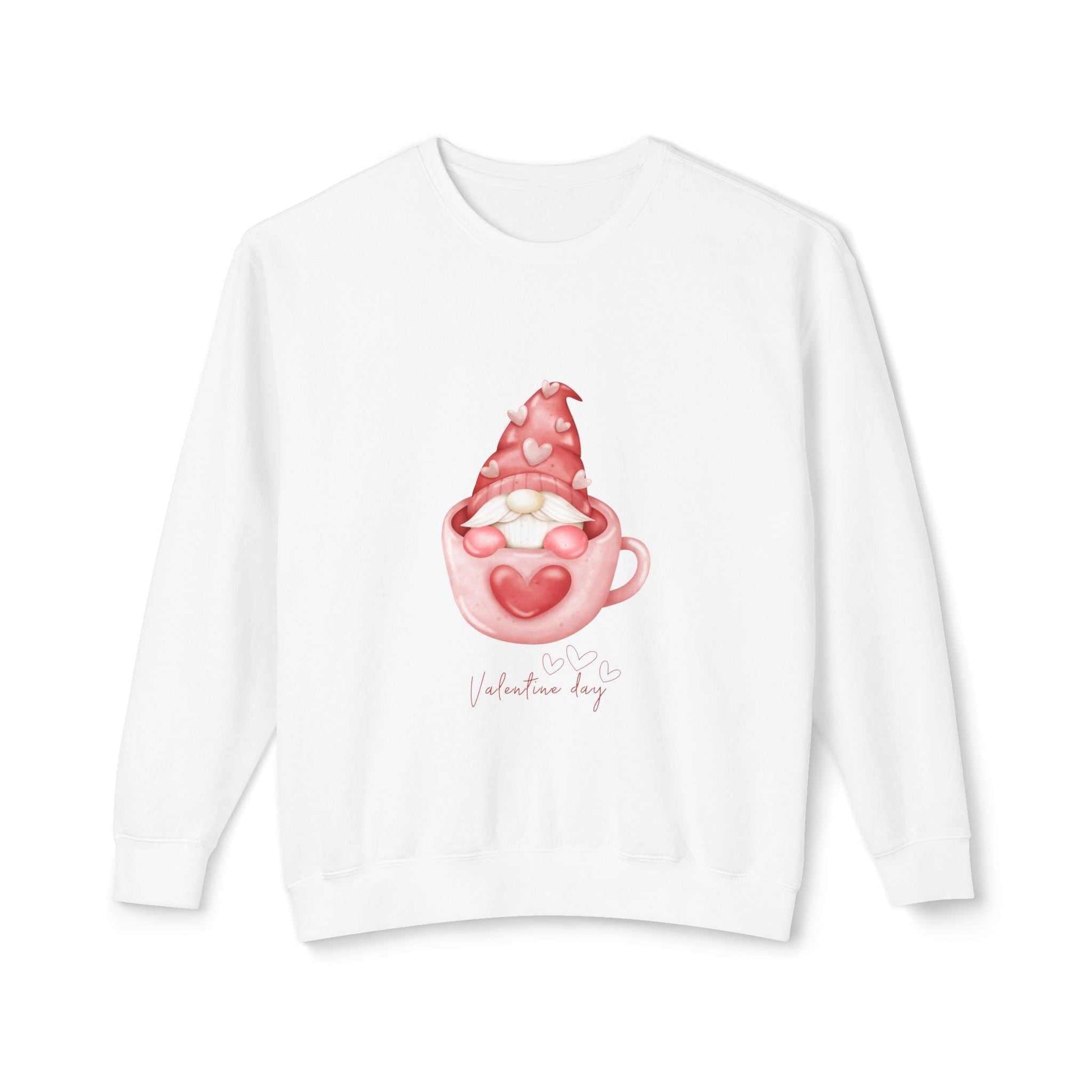 Cute gnome Valentine's Day sweatshirt, perfect gift for girlfriend.
