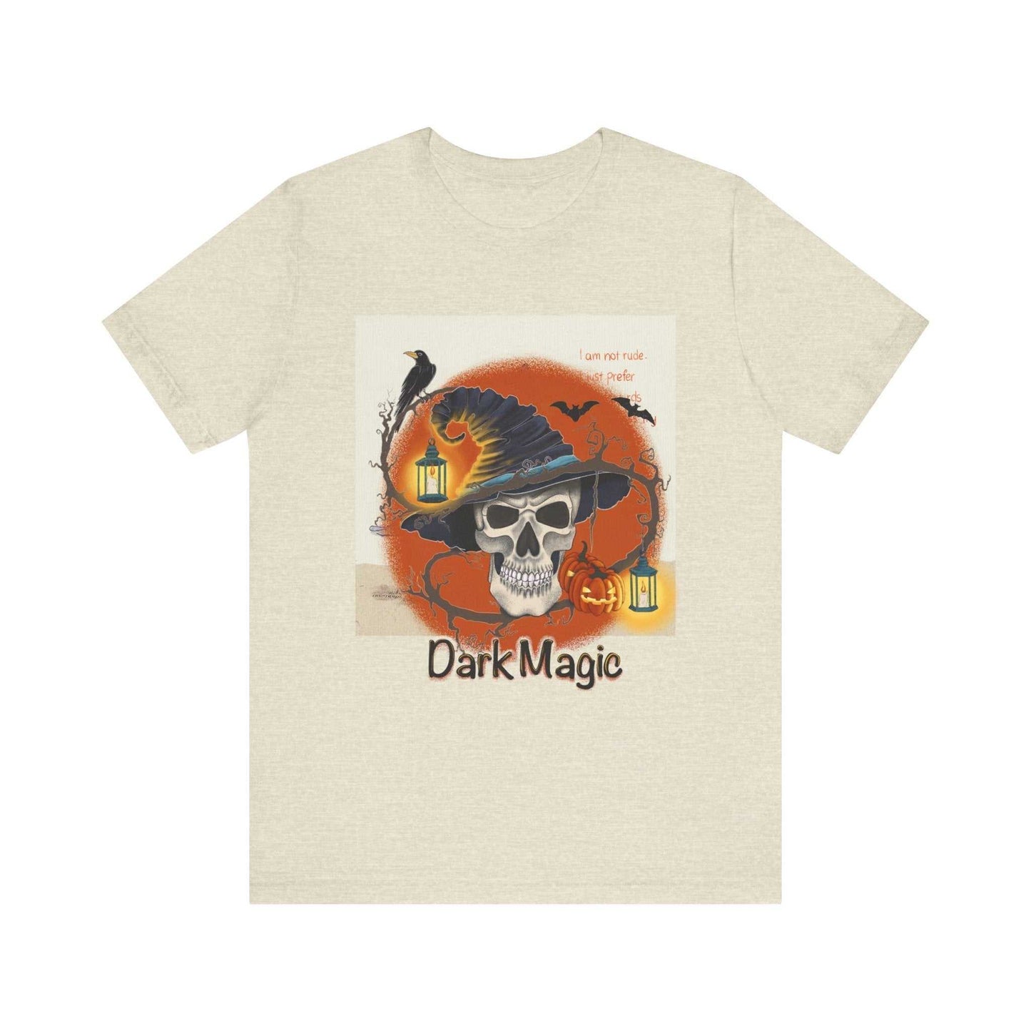 Unisex jersey short sleeve tee, Model D-4 with dark magic graphic design.