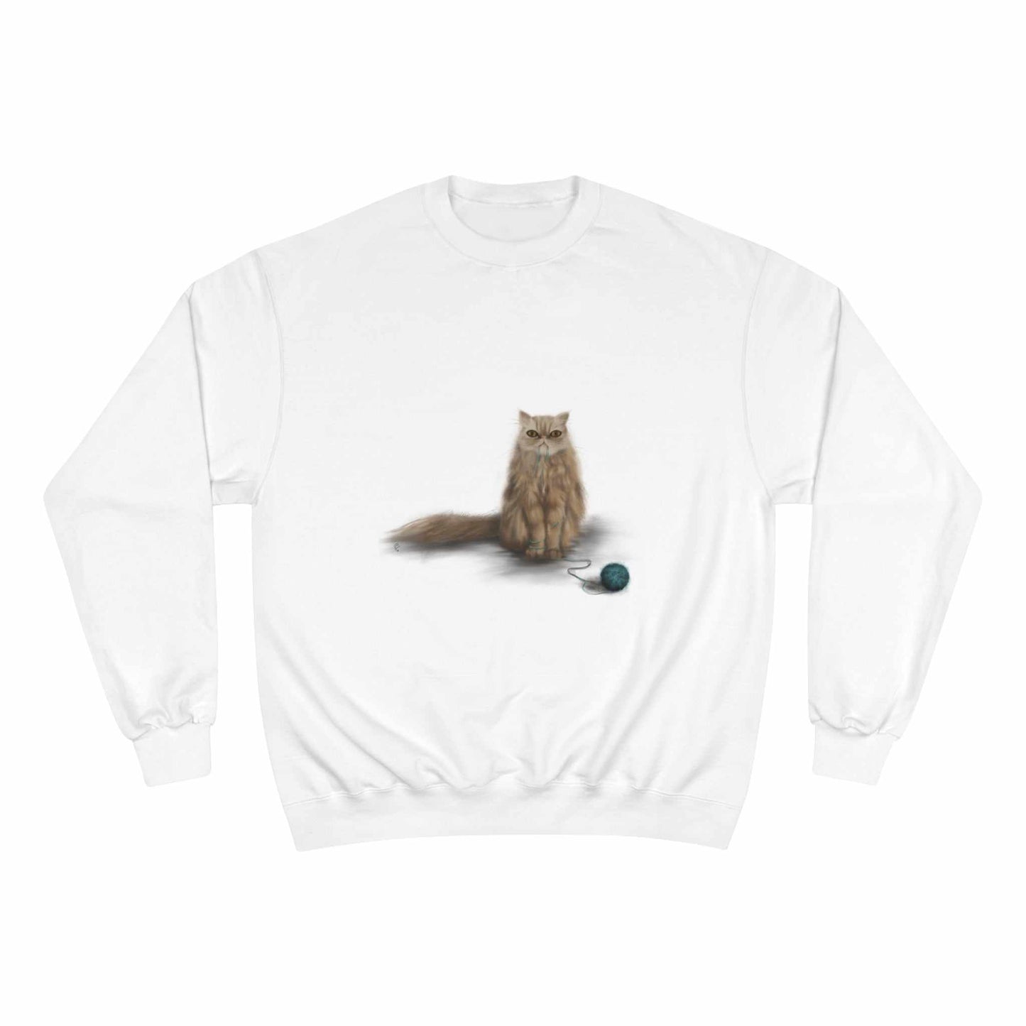 Champion "SHUGA" sweatshirt with eco-friendly crewneck, cotton/polyester blend for warmth, and iconic "C" logo.