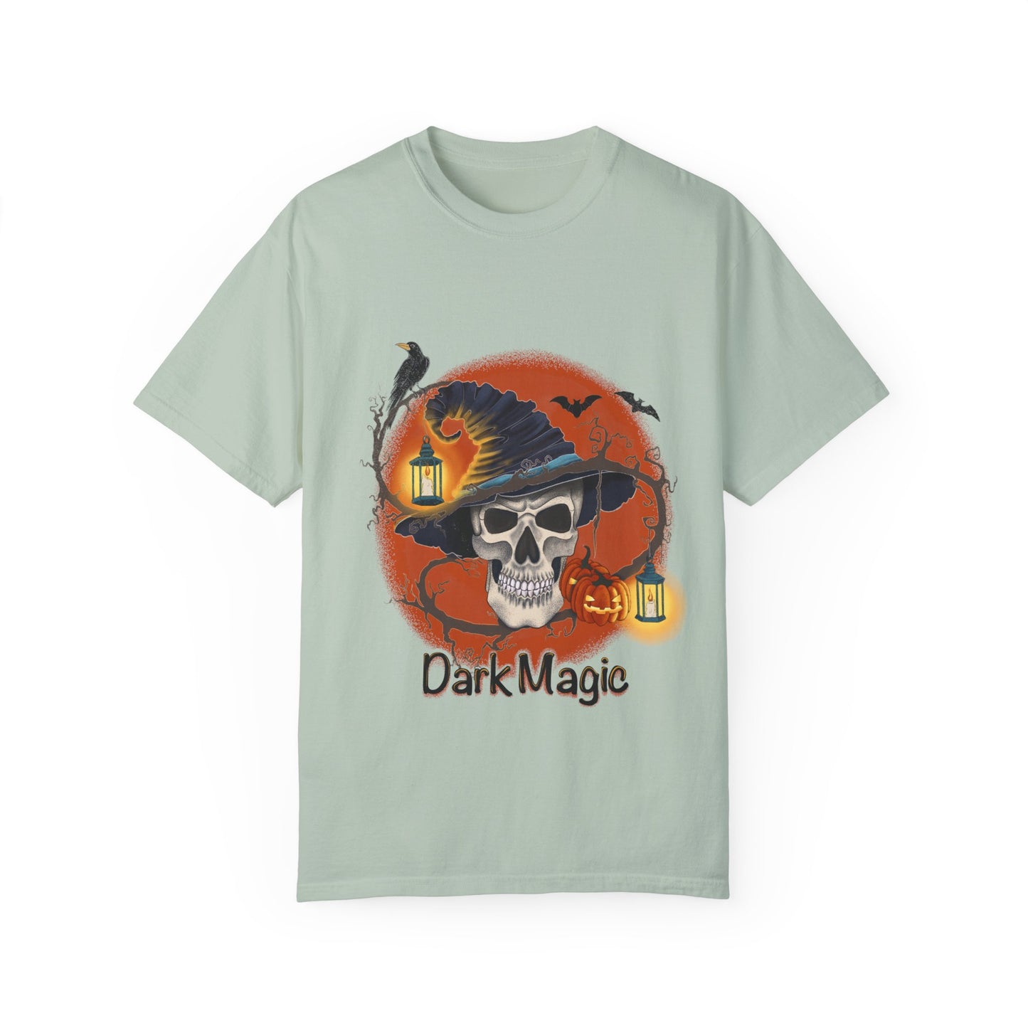 Dark Magic Unisex Garment-Dyed T-shirt for Halloween, Witchy Shirt, Spooky Tee, Gothic Clothing, Haunted Apparel, Occult Top