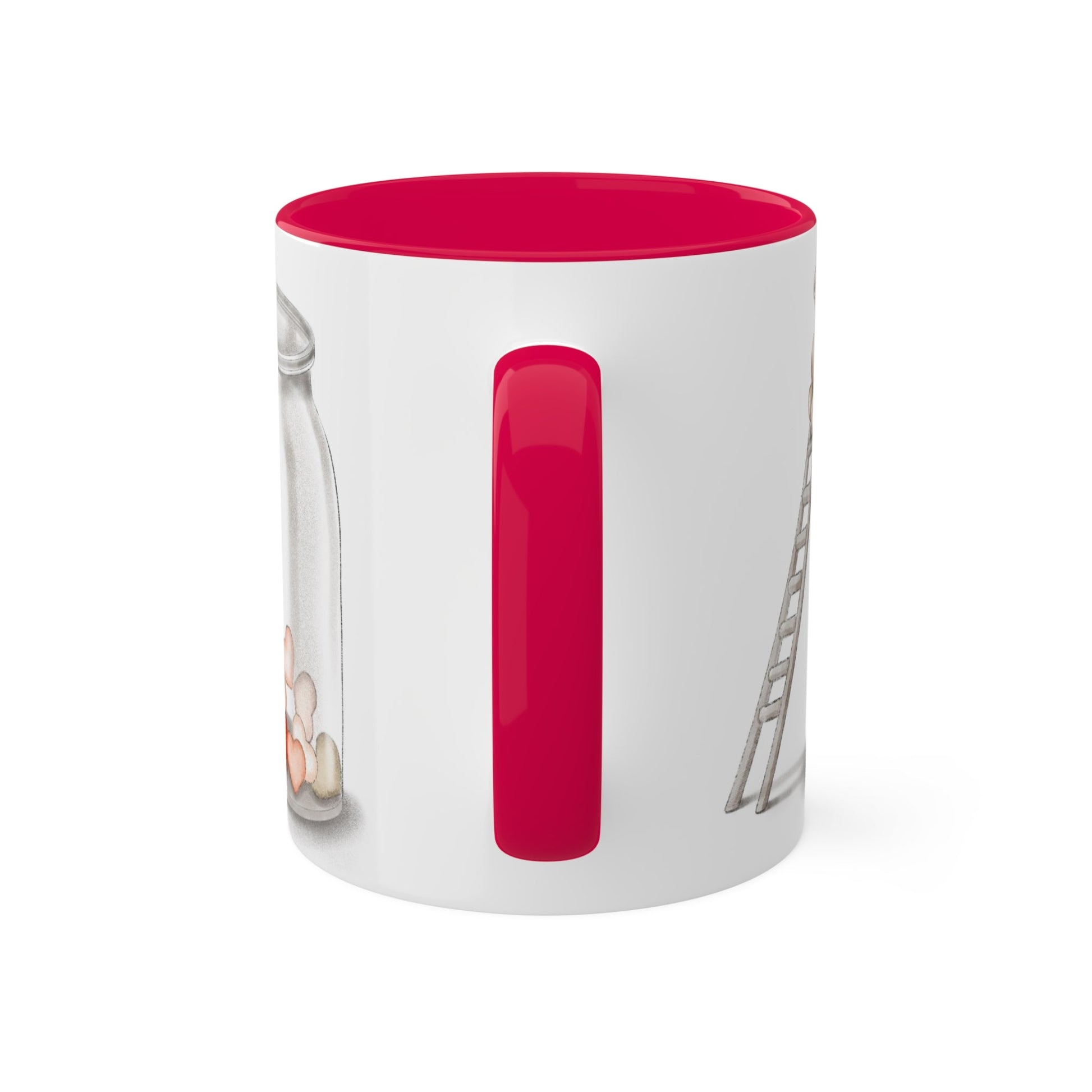Love Mug MODEL B-V-11 with red interior and romantic design.
