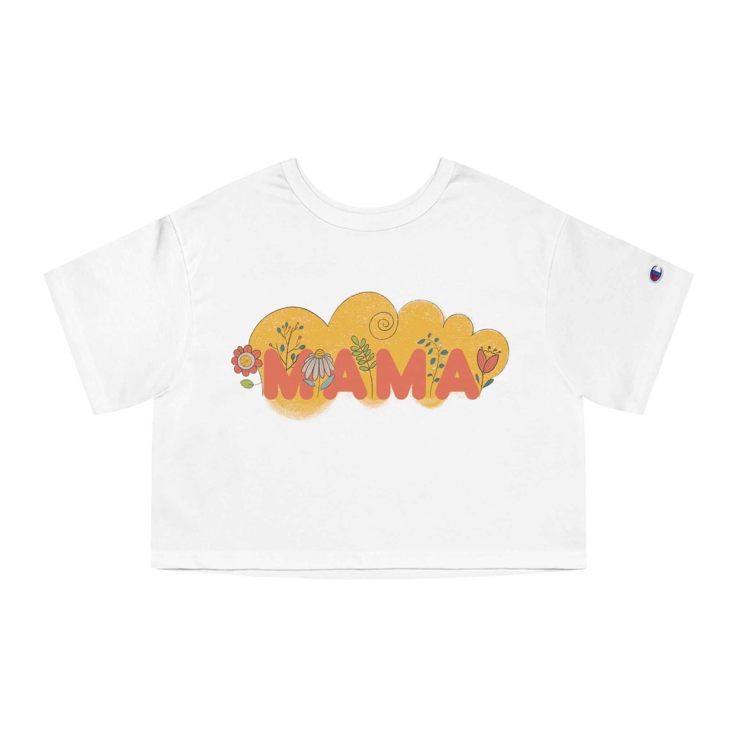 Champion Women's Heritage Cropped T-Shirt. Model "Mom8"