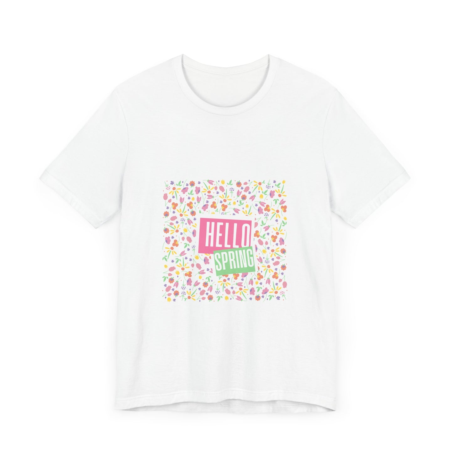 Hello Spring Teenager Tshirt - Unisex Jersey Short Sleeve Tee for Youth, Floral Youth Shirt, Gift for Teens, Spring Apparel, Teen Fashion