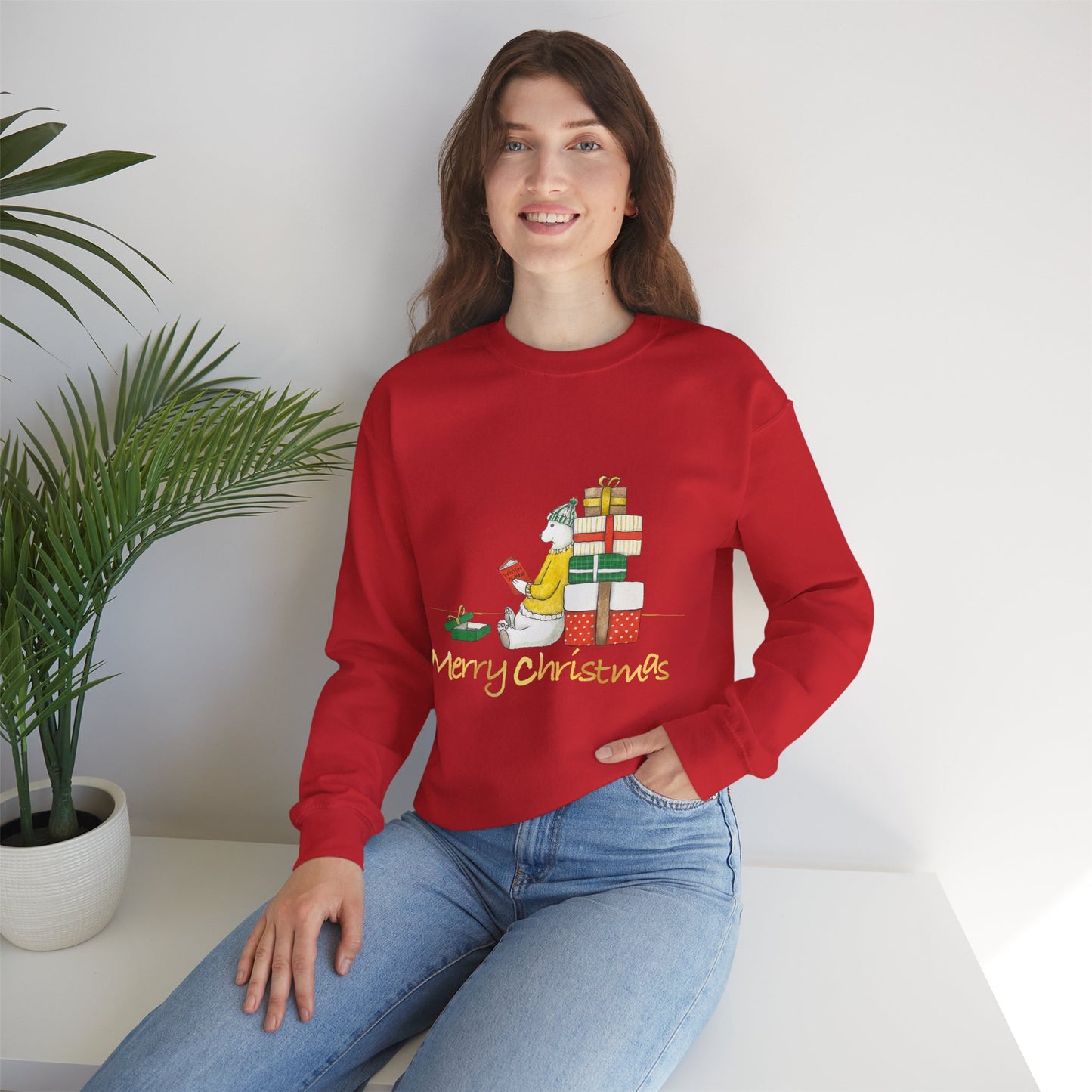 Cute Bear Christmas Sweatshirt, Christmas Lover Gift, Funny Gifts For Her, Perfect Sweater, Men Sweater, Trendy Xmas Gift For Women's.