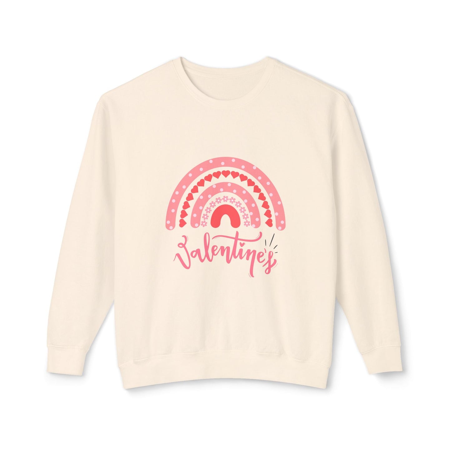 Valentine's Day sweatshirt with pink rainbow design, perfect gift for girlfriends.