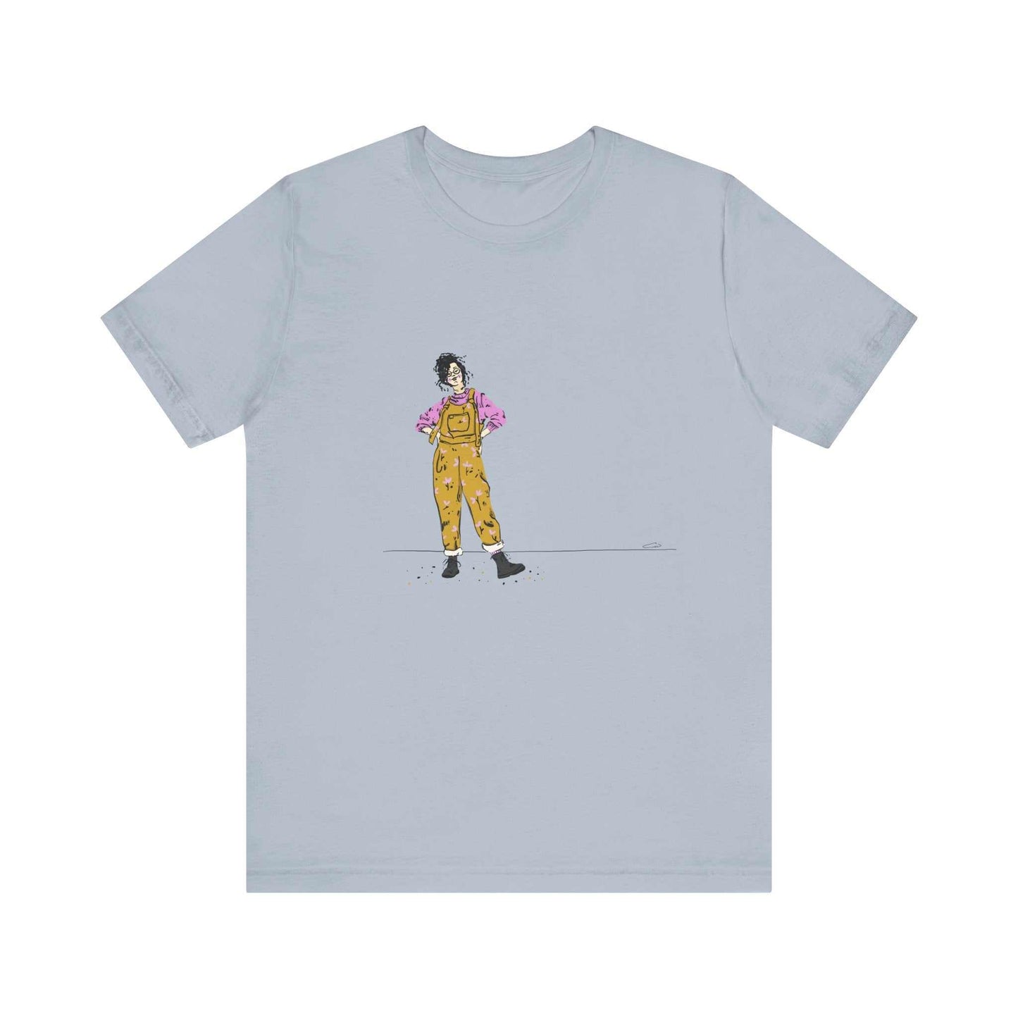Unisex jersey short sleeve tee Model D-5 with graphic design by Dorsa Amraee.