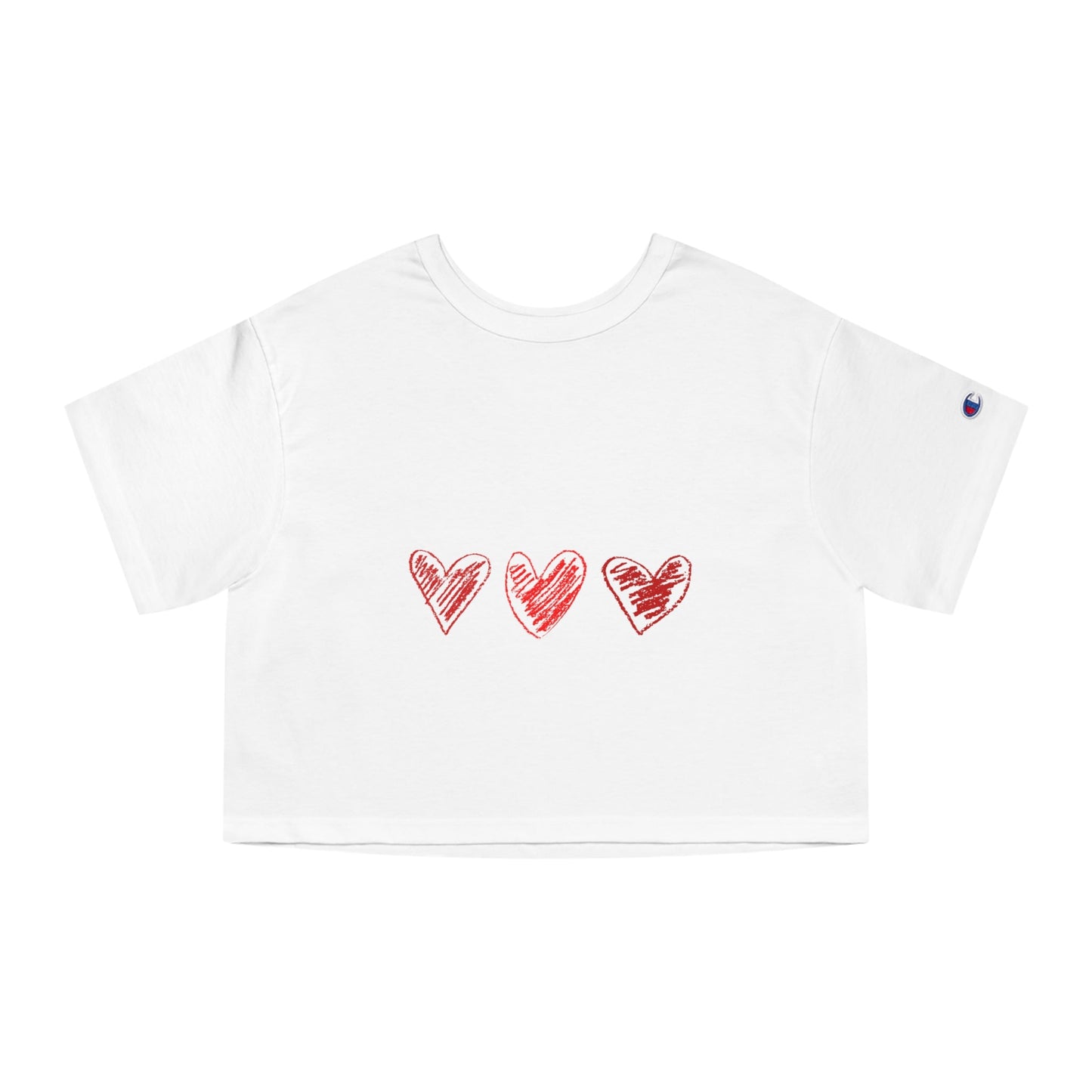Cute Valentine crop top with hearts, perfect gift for wife, 100% cotton.
