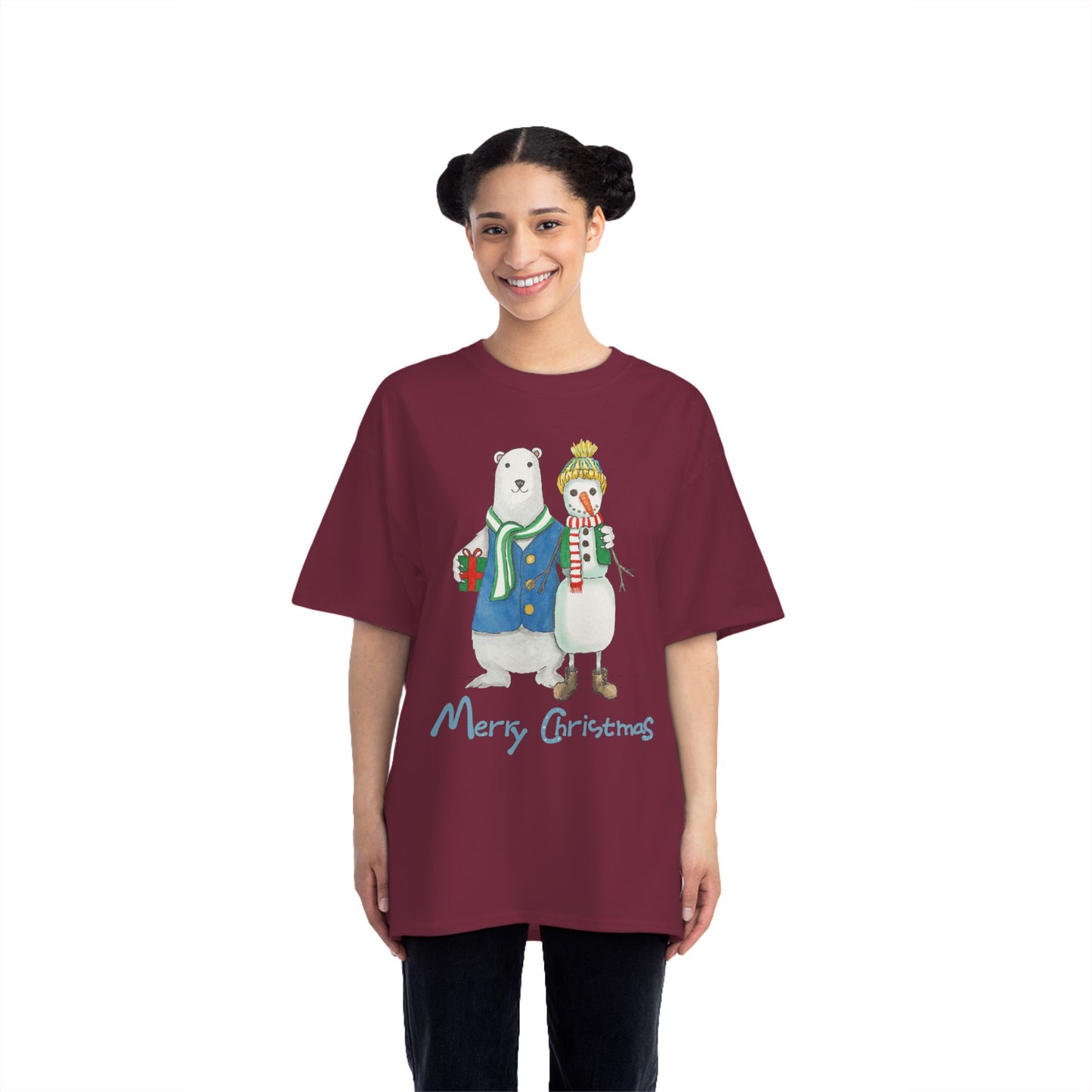 Cute Merry Christmas Shirt, Funny Tshirt Gift For Her, Xmas Tee For Men, Holiday Gifts, Christmas Gift Bear Shirt, Christmas Snowman Shirt