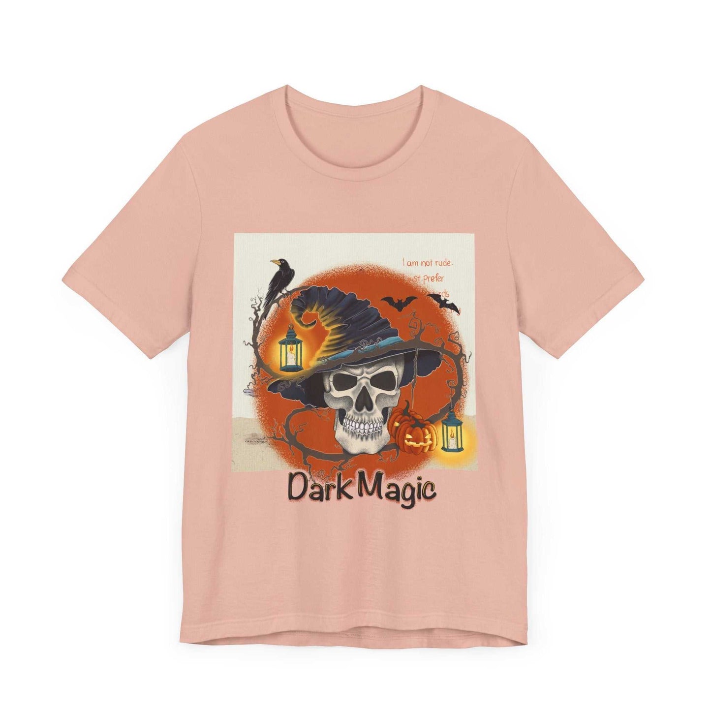 Unisex Jersey Short Sleeve Tee Model D-4 featuring a dark magic skull graphic design.