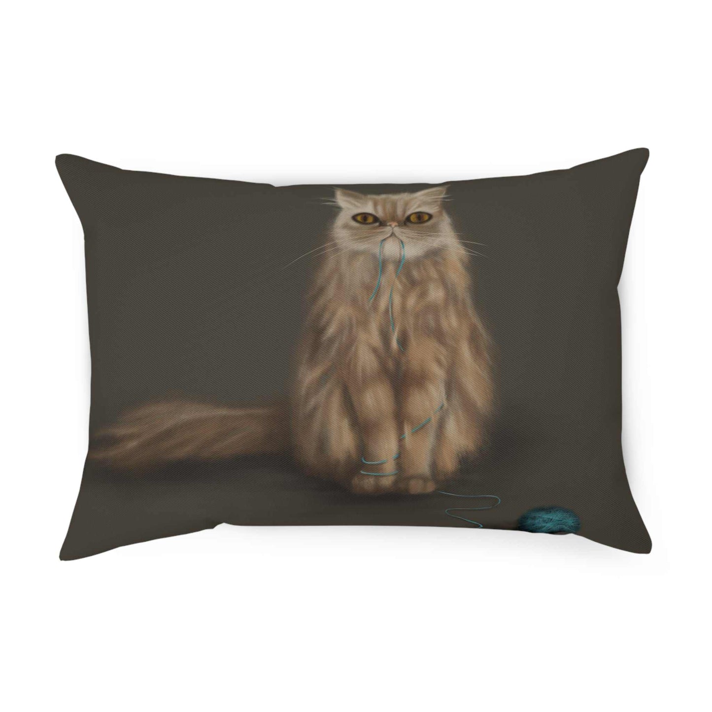 Cushion "SHUGA" with cat design, 100% cotton drill, pre-filled, available in 3 sizes, double-sided print.