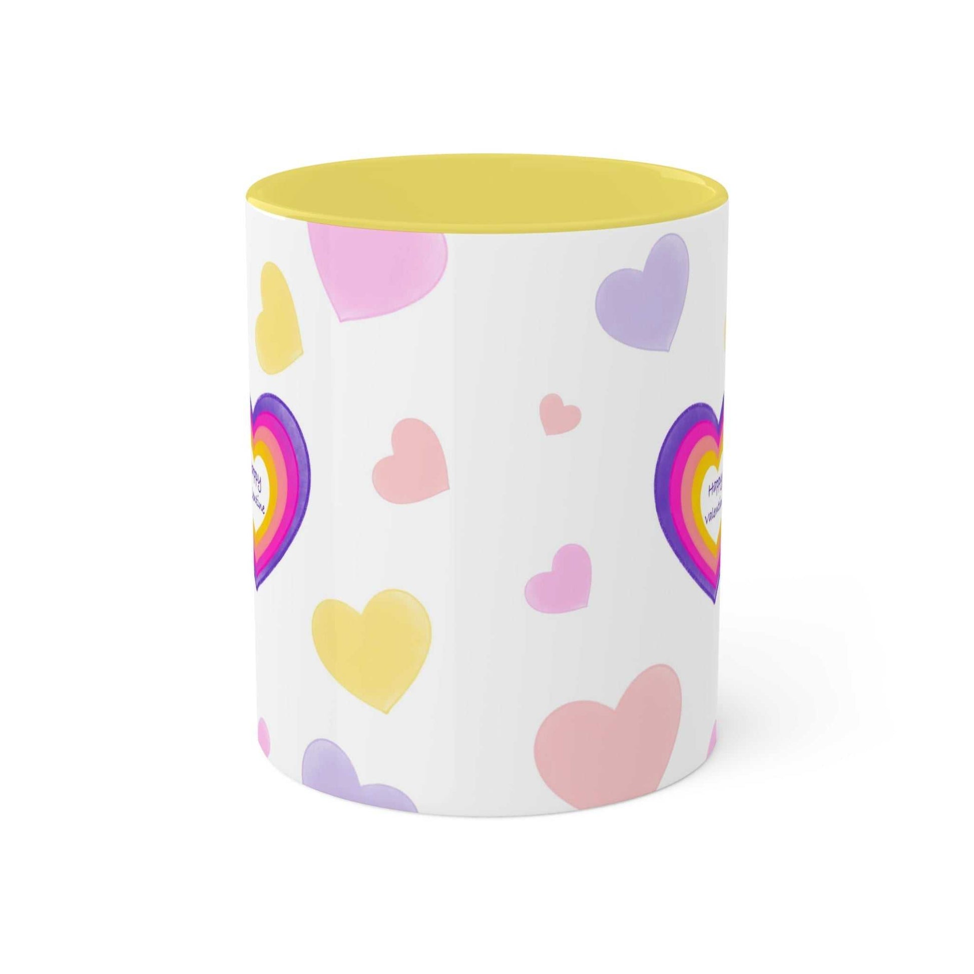Colorful Love Mug MODEL B-V-10 with heart design, perfect for romantic gifts.