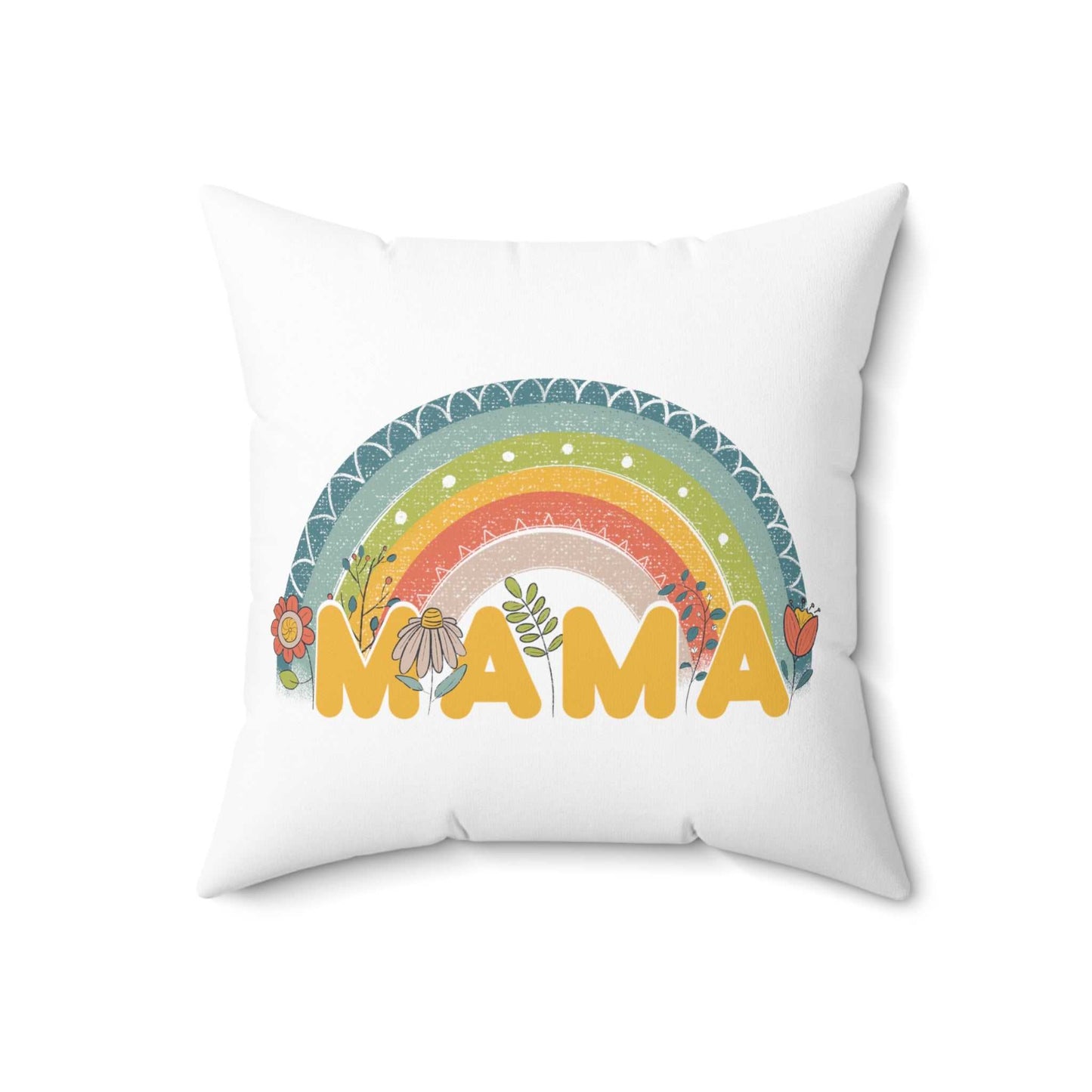 Spun Polyester Square Pillow, Model "Mom7"