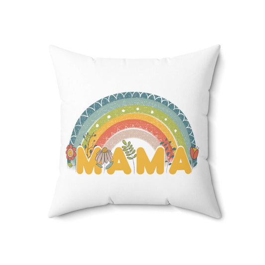 Spun Polyester Square Pillow, Model "Mom7"