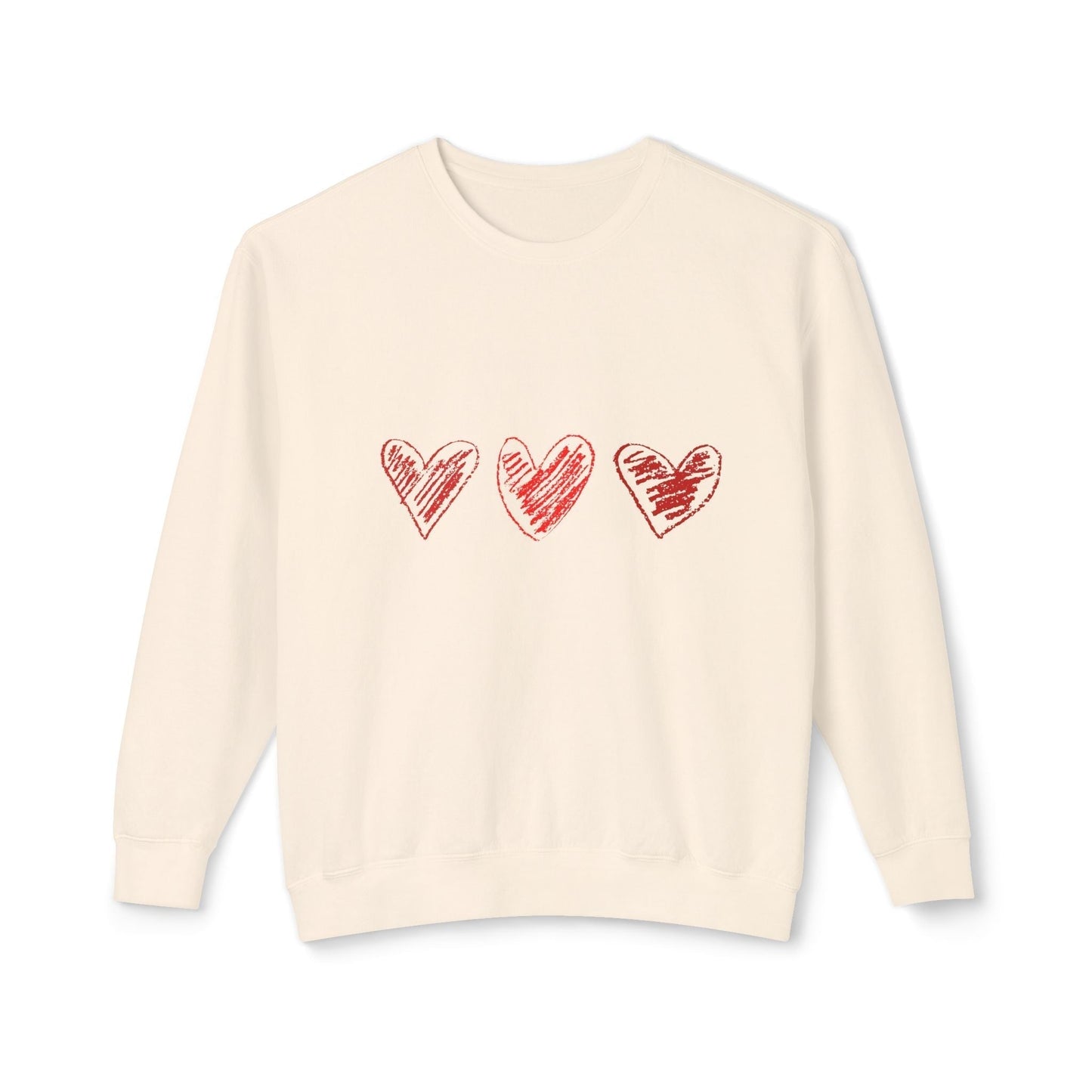 Valentine Day Sweatshirt with Red Heart Design, 100% Cotton, Cute Gift for Girlfriends or Wives