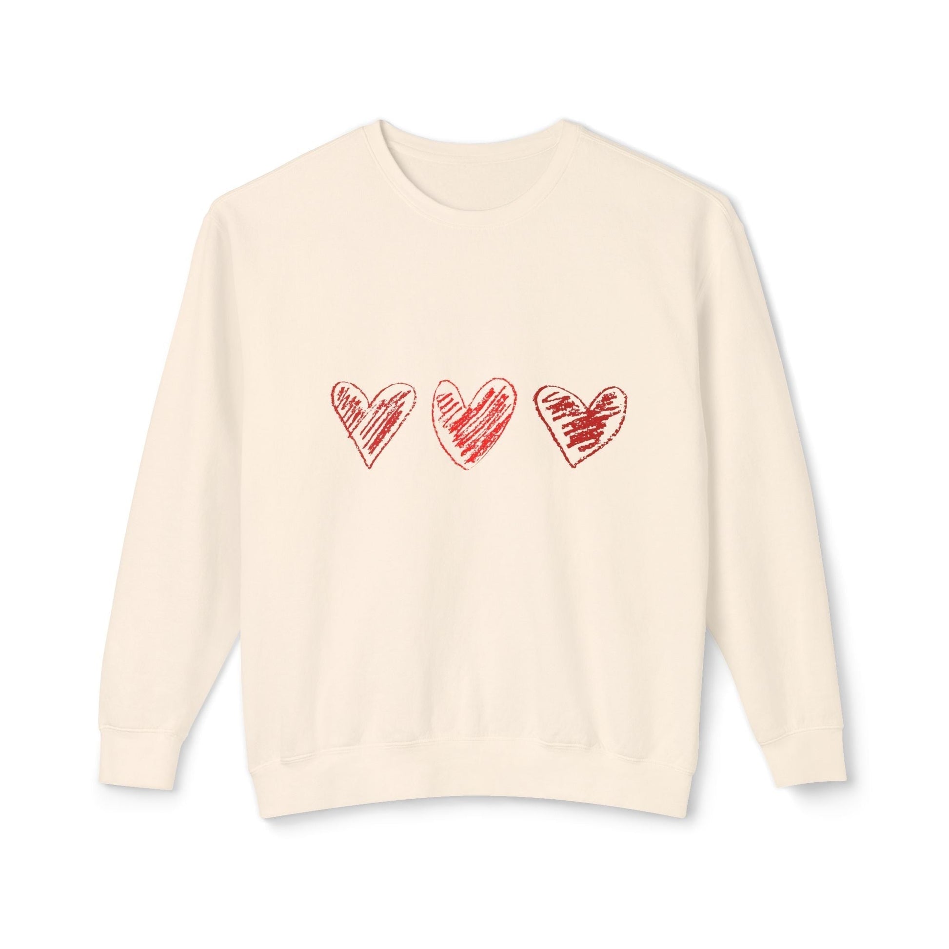 Valentine Day Sweatshirt with Red Heart Design, 100% Cotton, Cute Gift for Girlfriends or Wives
