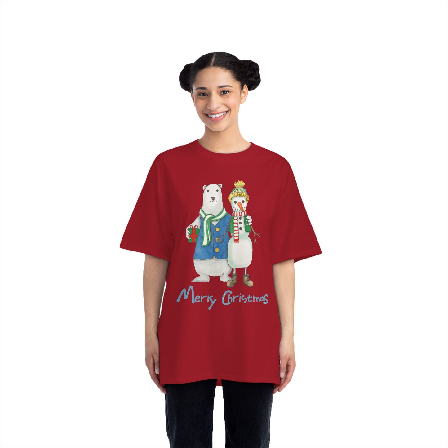 Cute Merry Christmas Shirt, Funny Tshirt Gift For Her, Xmas Tee For Men, Holiday Gifts, Christmas Gift Bear Shirt, Christmas Snowman Shirt