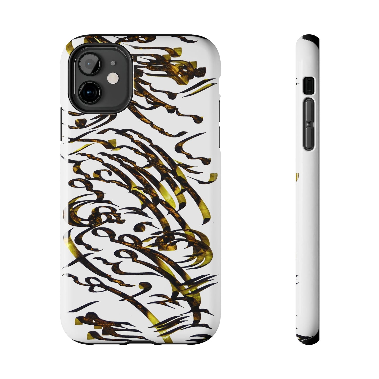 Persian calligraphy phone case C-T-15 with intricate design, side and back view.