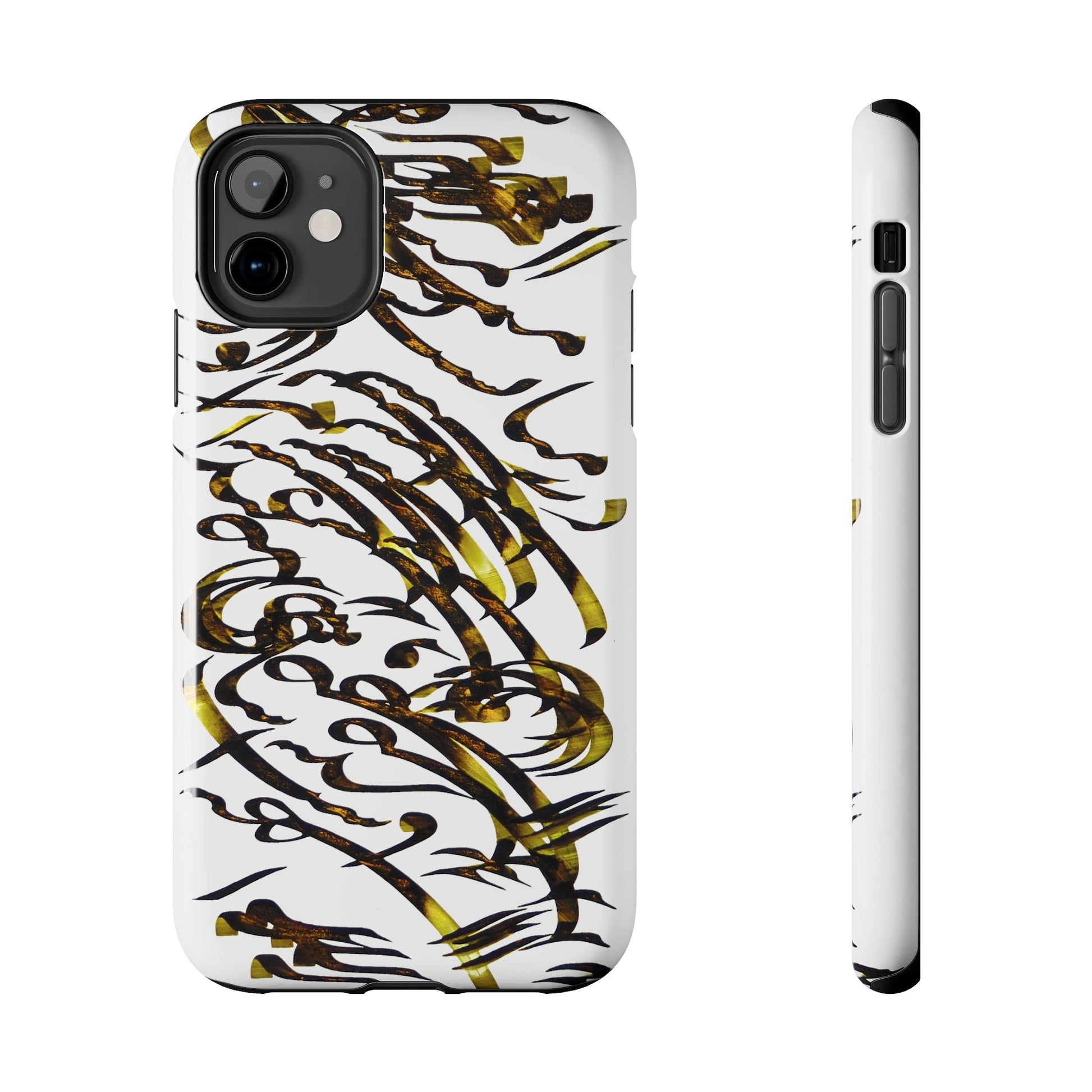 Persian calligraphy phone case C-T-15 with intricate design, side and back view.