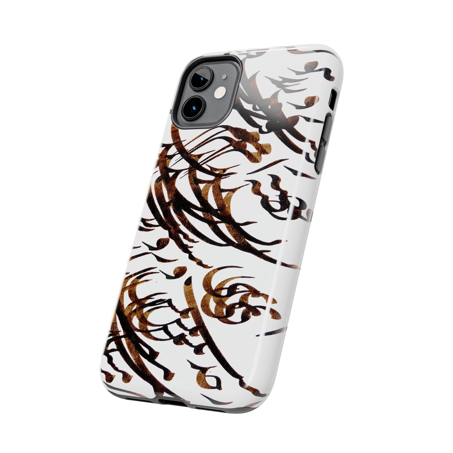 Persian Calligraphy Phone Case model C-T-16, featuring intricate Persian design by Suleiman Miri, protects from bumps and scratches.
