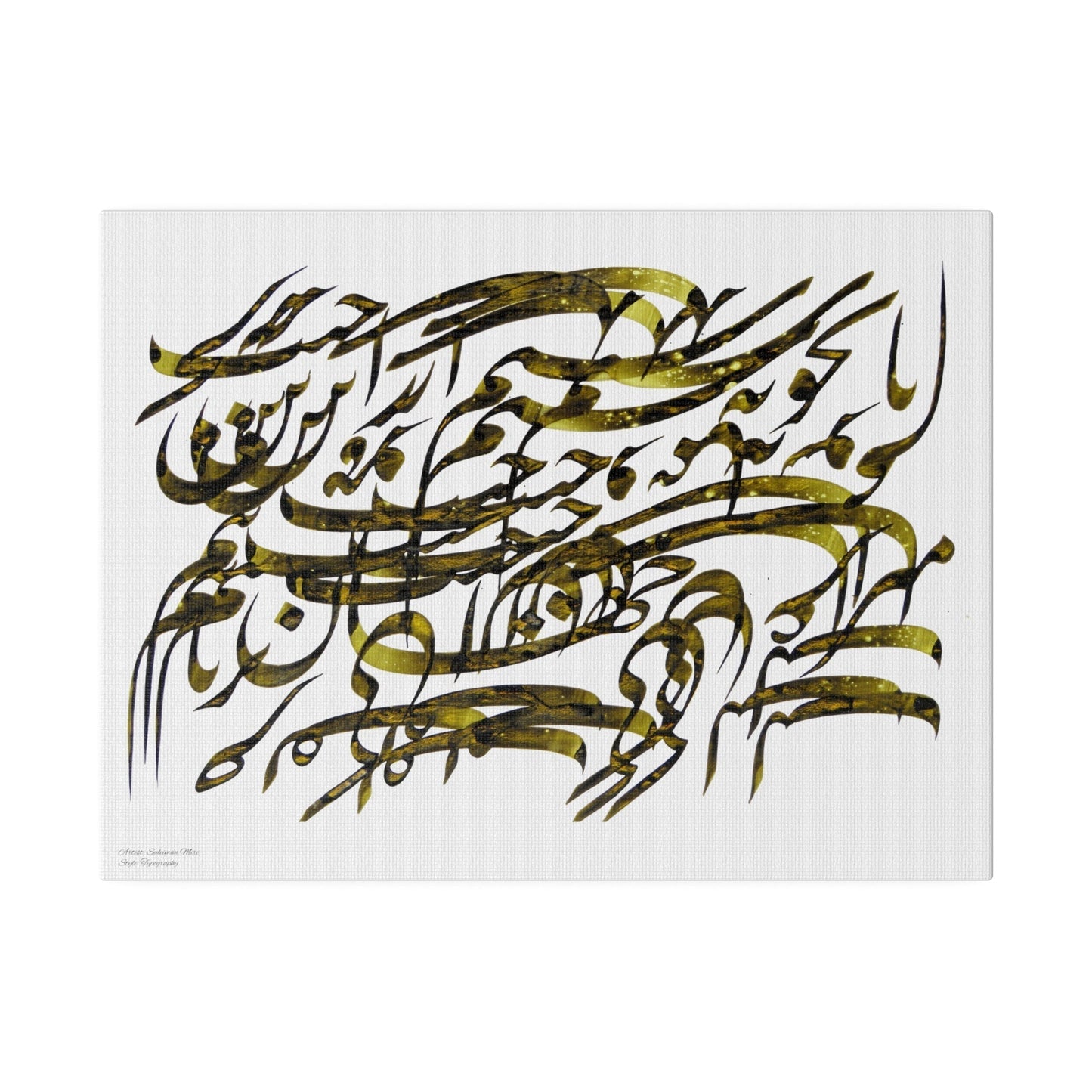 Calligraphy drawing board T-S-5 featuring Iranian artist Soliman Miri's typography design with illustrated Persian poem. Eco-friendly canvas with vibrant print.