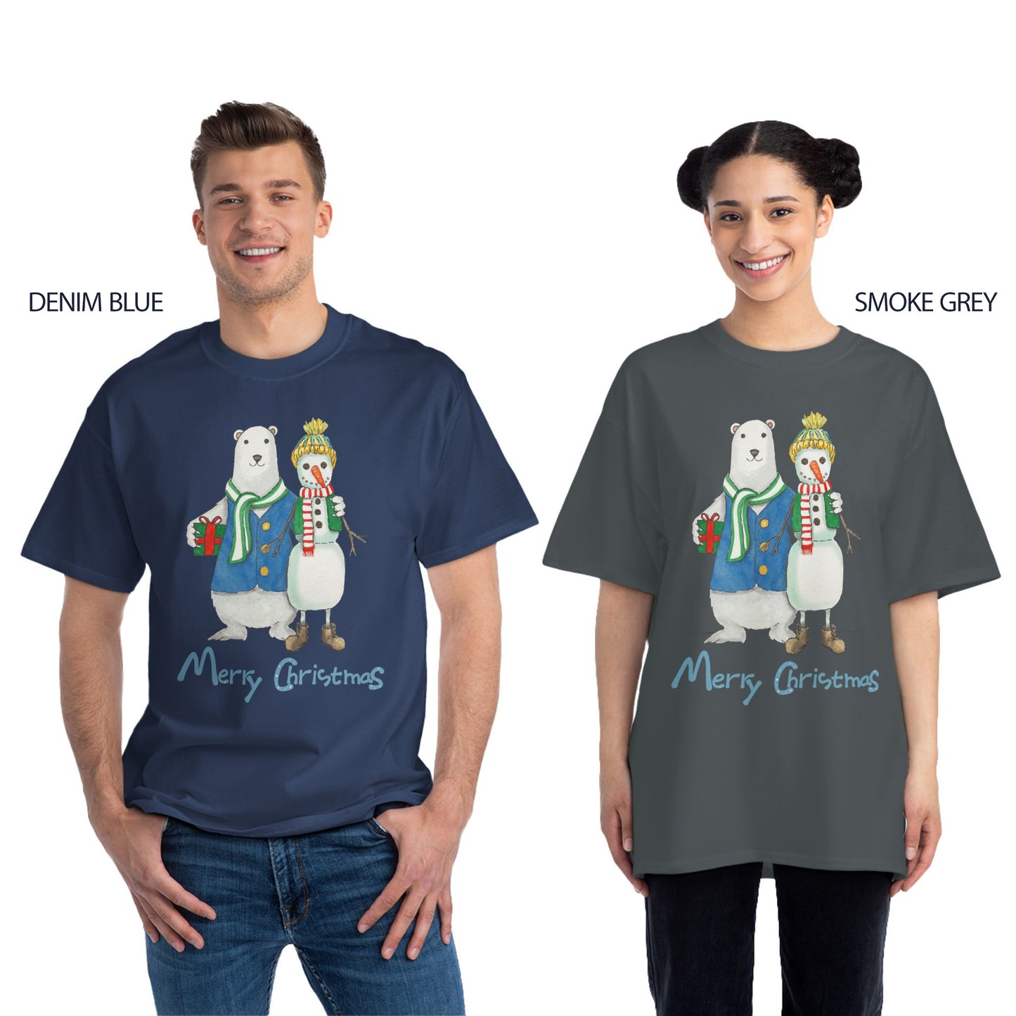 Cute Merry Christmas Shirt, Funny Tshirt Gift For Her, Xmas Tee For Men, Holiday Gifts, Christmas Gift Bear Shirt, Christmas Snowman Shirt