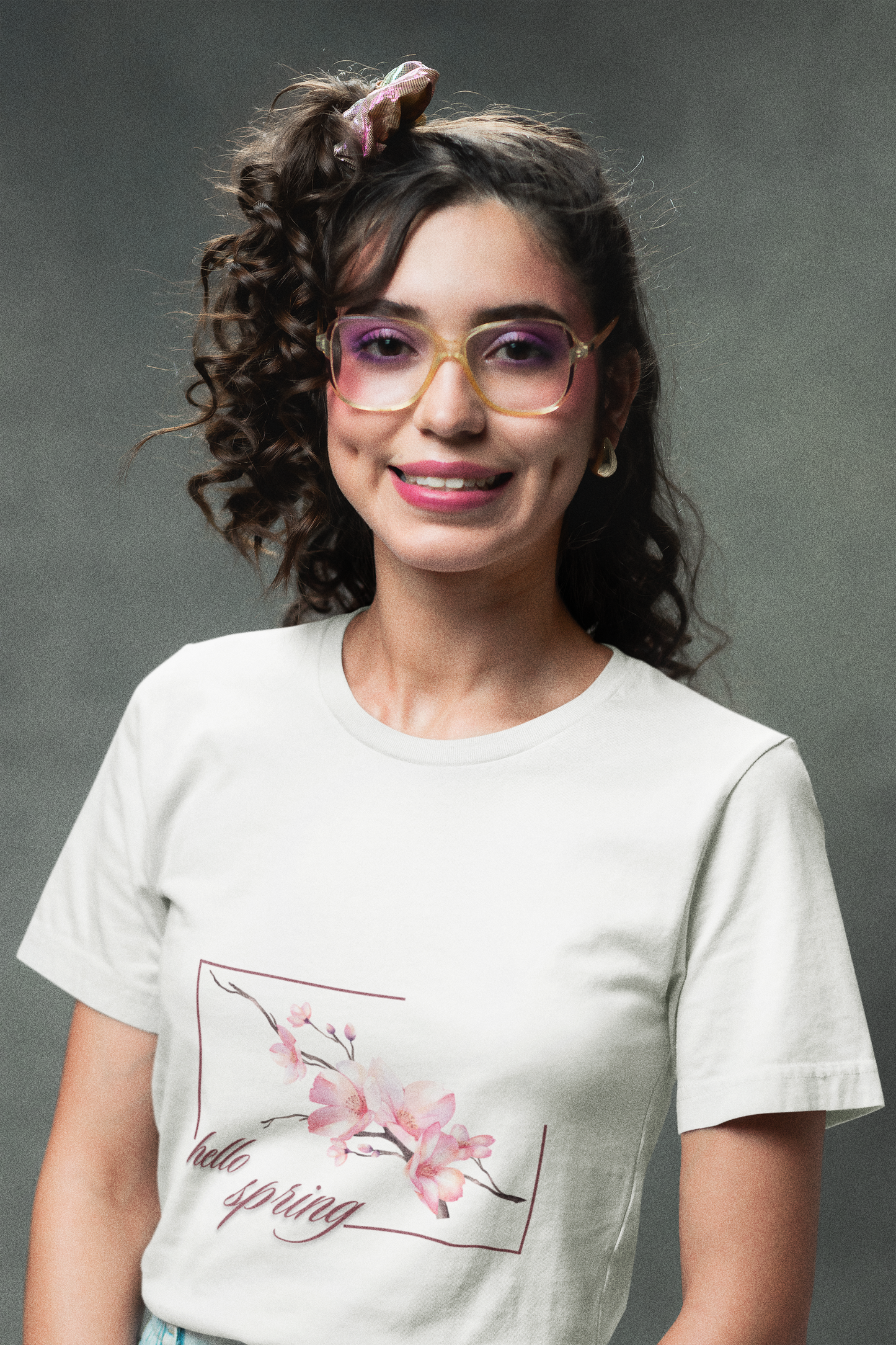 Hello Spring Floral Tee, Unisex Tshirt, Crewneck Shirt, Botanical Spring Shirt, Floral Print Tee, Gift For Her, Birthday Gift, Perfectly