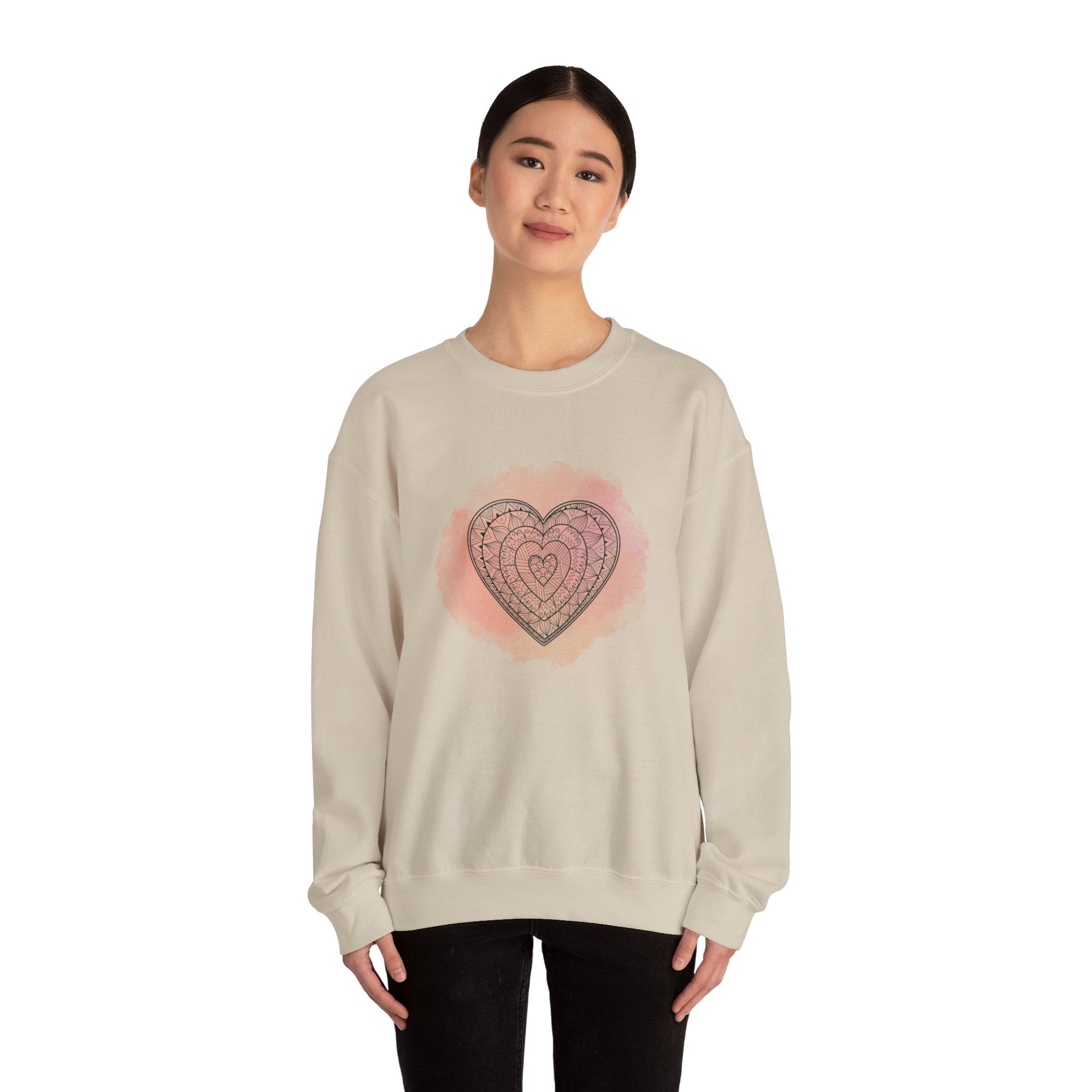 Valentine unisex sweatshirt with heart design, perfect gift for her.