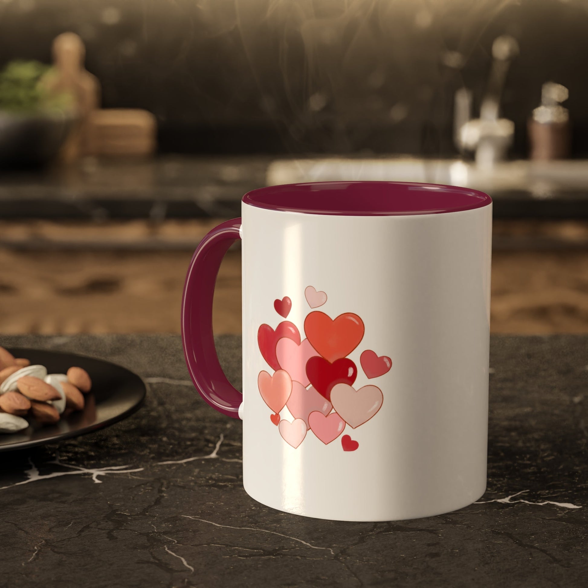Romantic Love Mug MODEL B-V-4 with heart design, perfect for Valentine's gifts.
