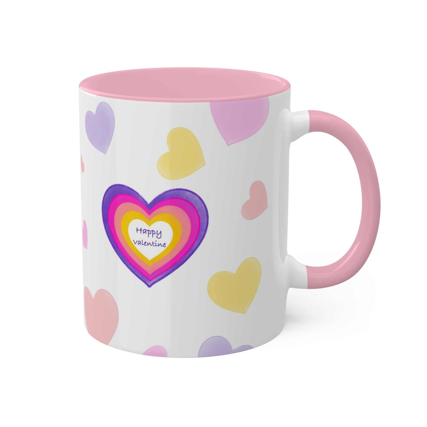 Love Mug MODEL B-V-10 with heart design, ceramic, Valentine's gift.
