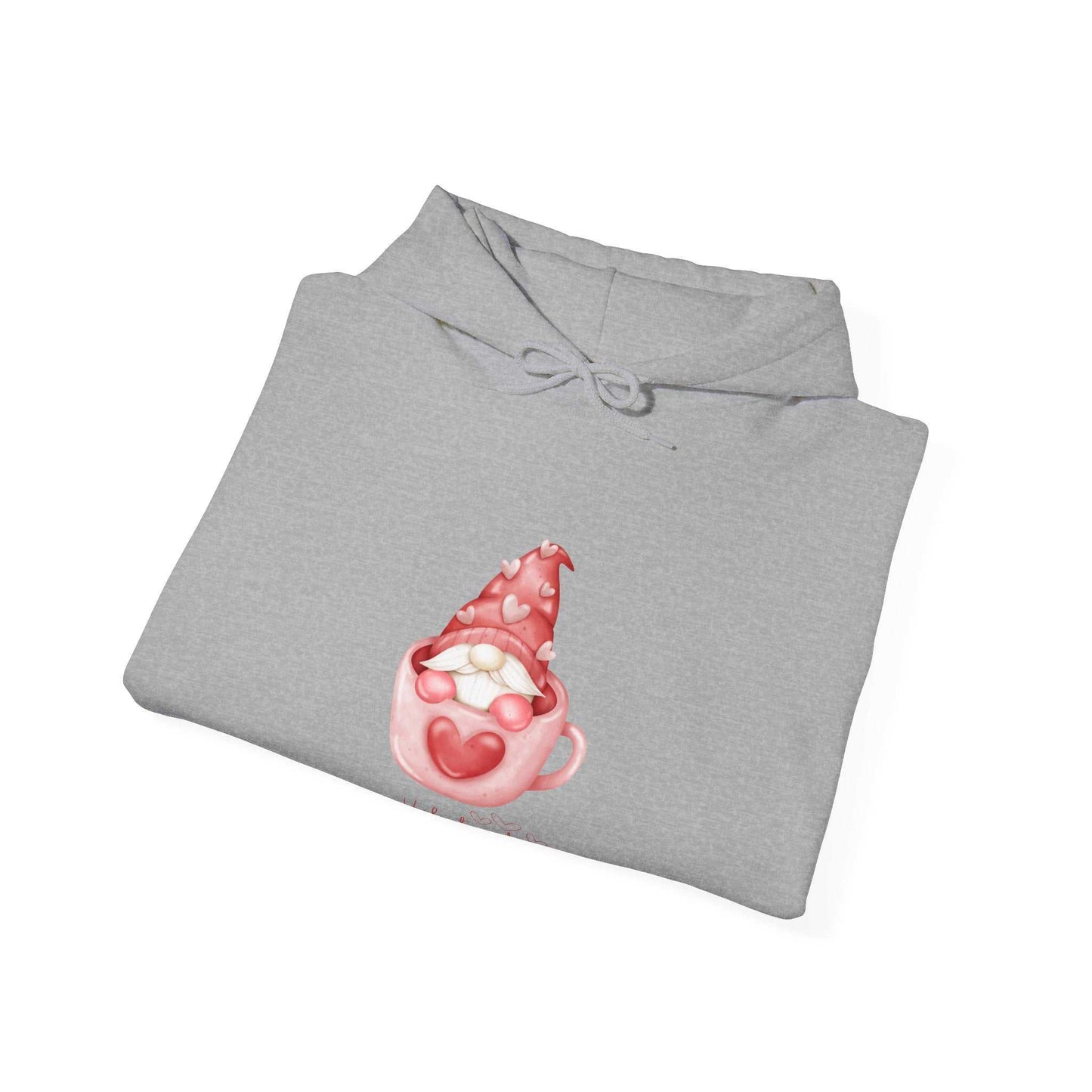 Valentine's Day gnome hoodie for women, perfect gift idea.