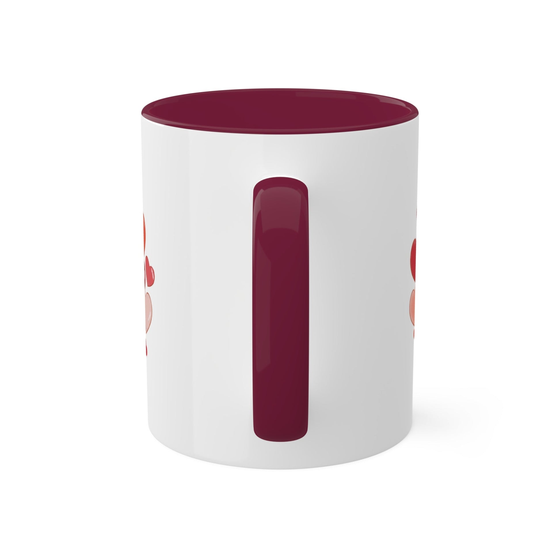 Romantic Love Mug MODEL B-V-4 with intertwined hearts design.