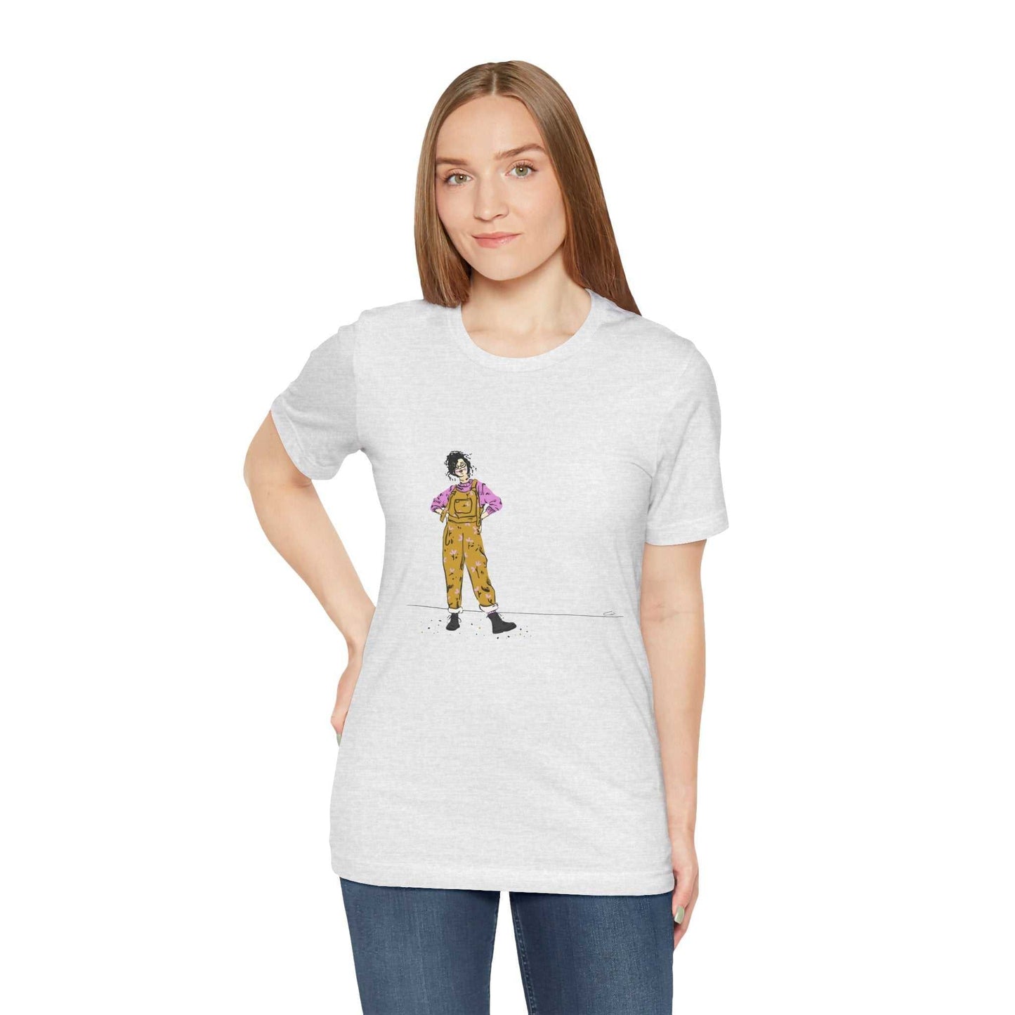 Unisex Jersey Short Sleeve Tee Model D-5, soft cotton, graphic design.