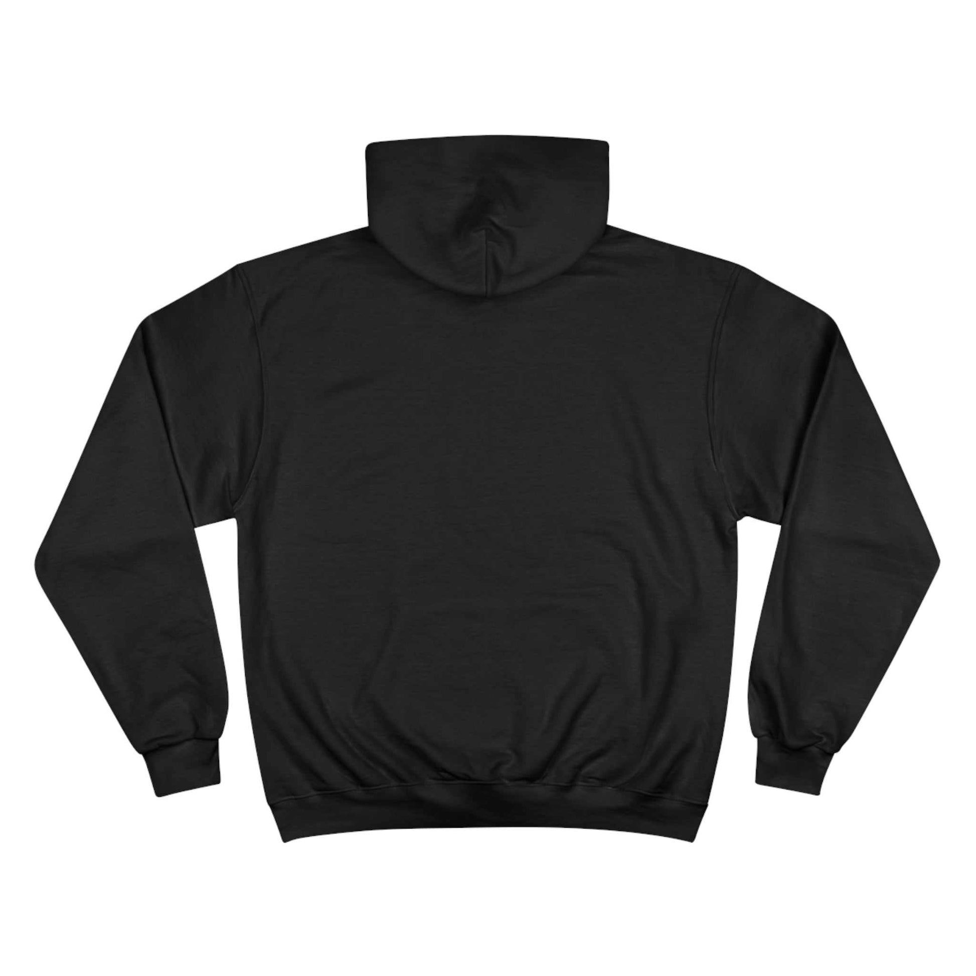 Black Champion Hoodie for Halloween, featuring cozy medium-weight fabric and iconic 'C' logo on left sleeve.