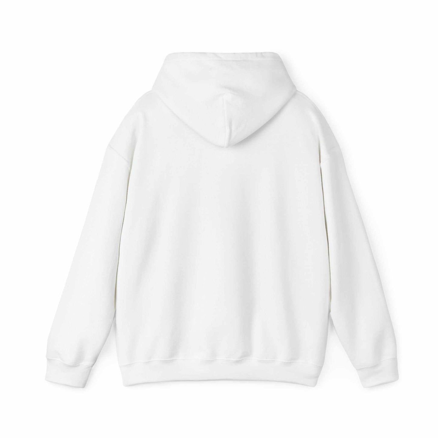 Valentine's Day gift hoodie with adjustable hood and kangaroo pocket, back view.
