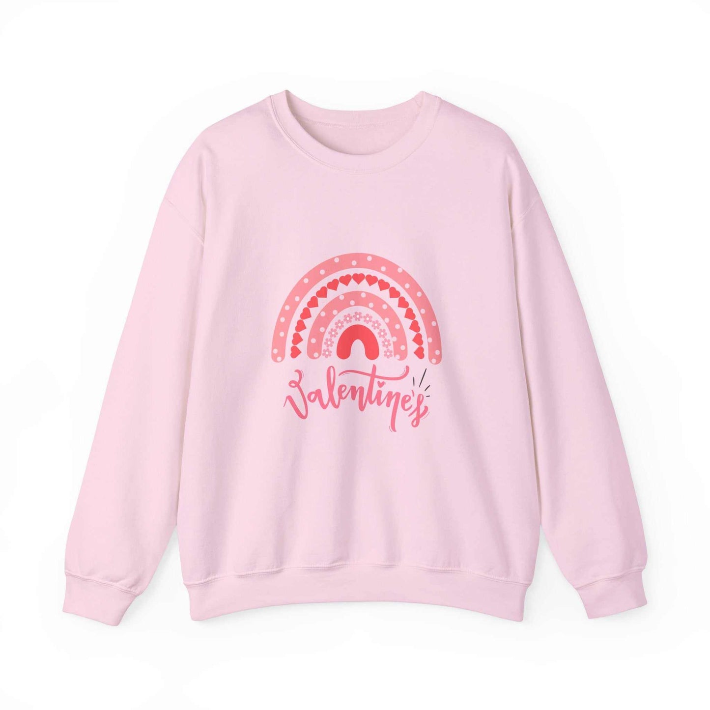 Valentine's Day sweatshirt gift in pink with heart design.