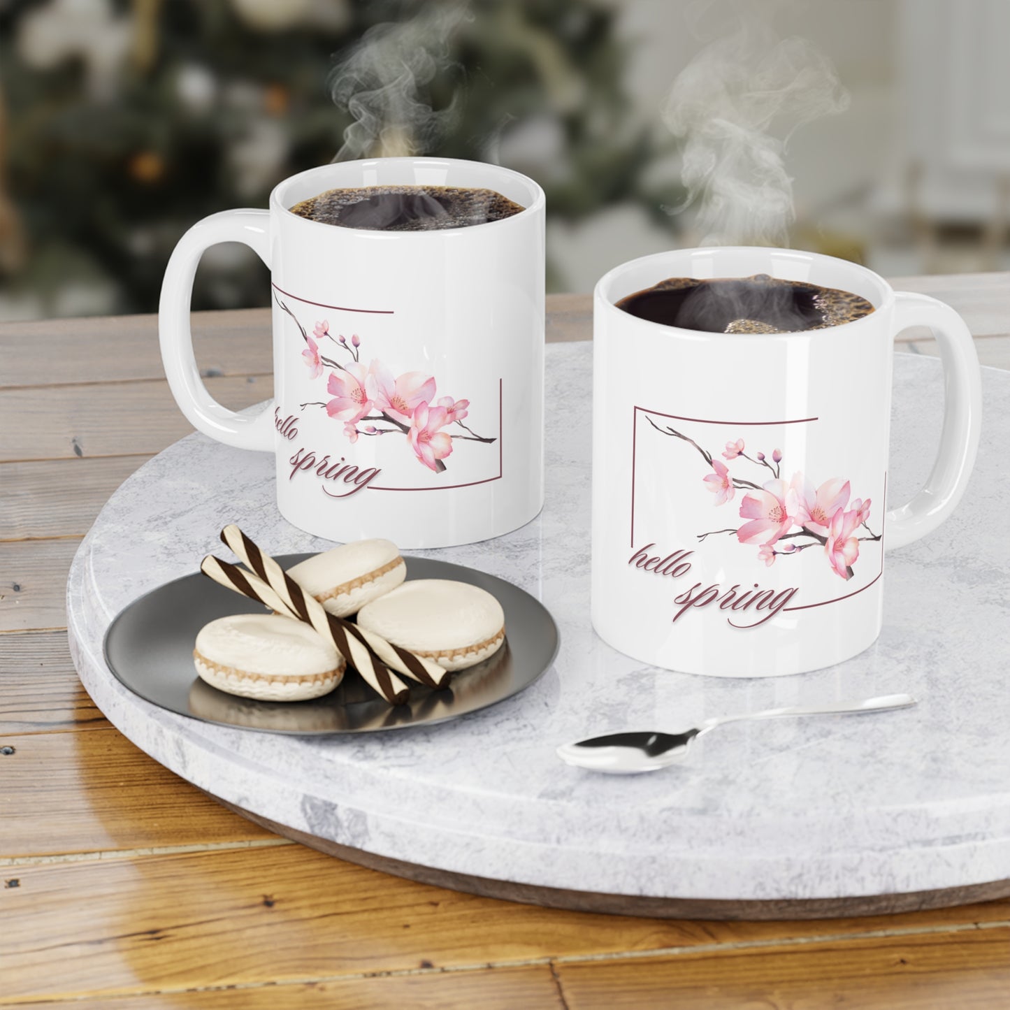 Hello Spring Floral Ceramic Mug - 11oz/15oz/20oz