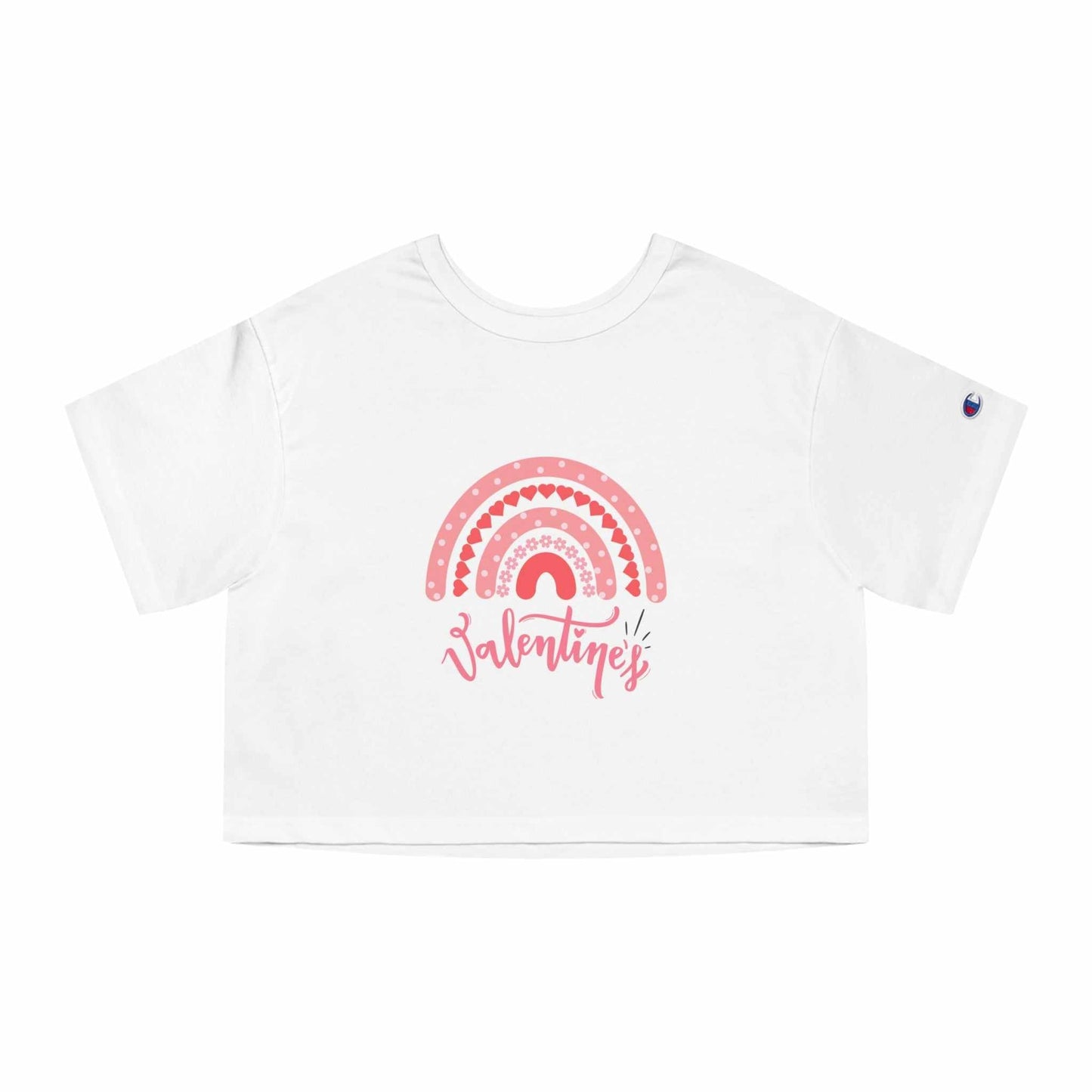 Trendy Valentine's Day crop top gift for her with cute heart design.