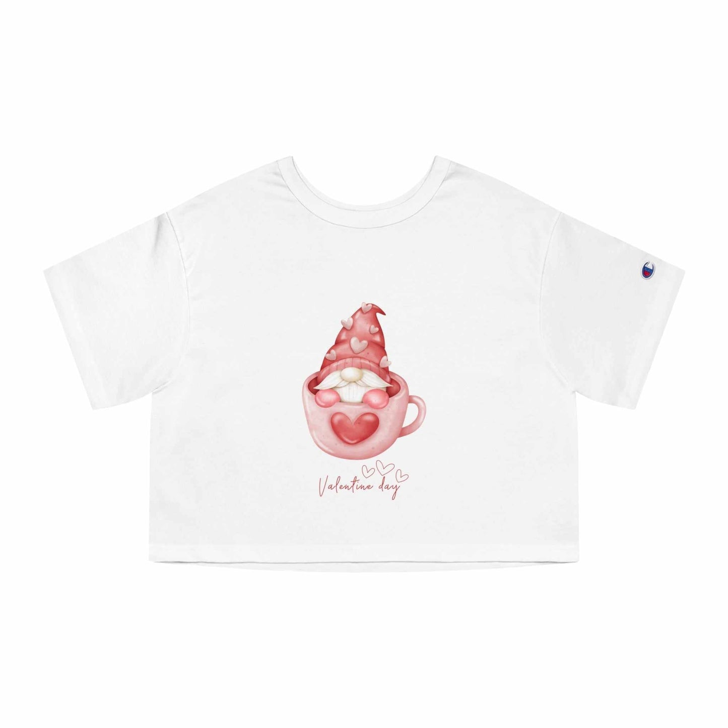 Valentine crop top with gnome design, perfect Valentine's gift for wives or girlfriends.
