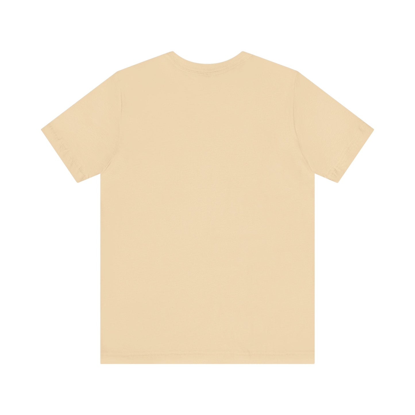 Valentine's Day t-shirt for her, back view, plain beige color.