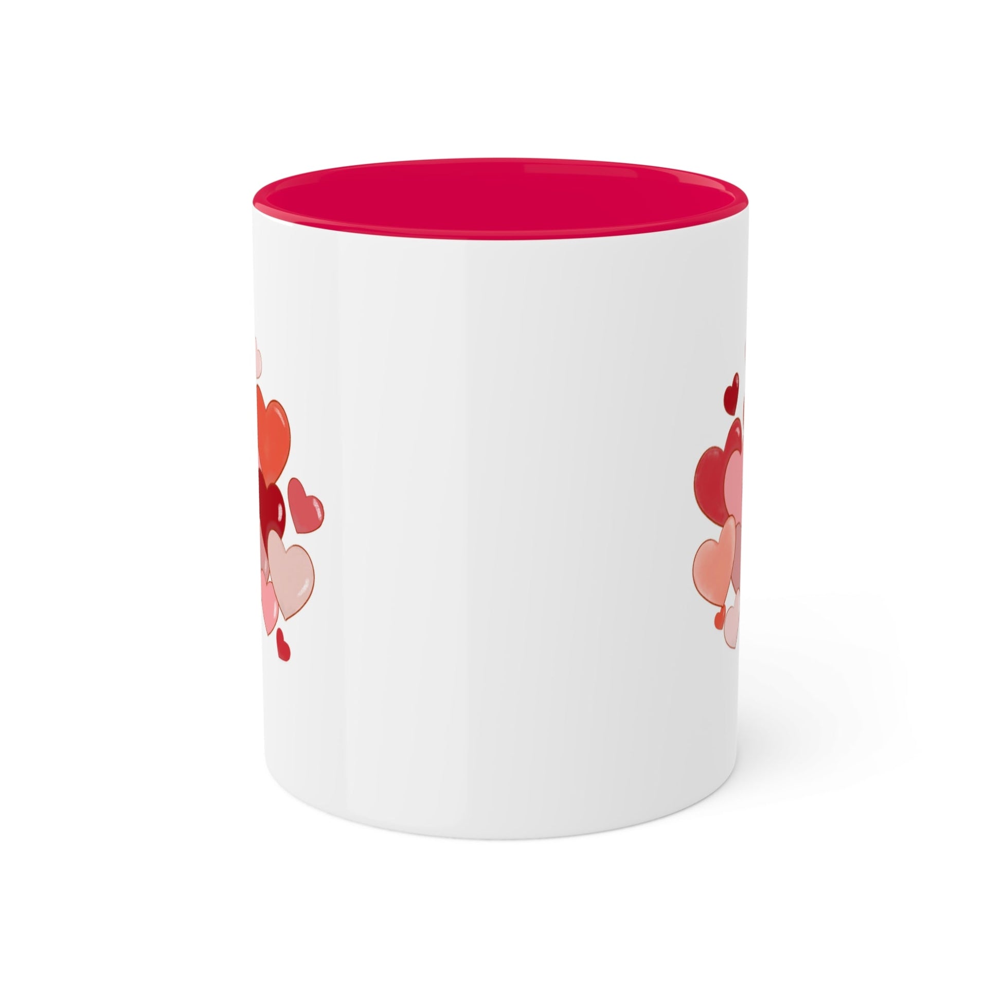 Love Mug MODEL B-V-4 with heart design and red interior, ideal romantic gift.